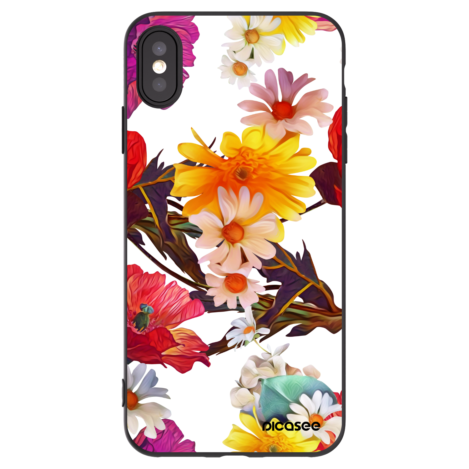 Picasee silikonski črni ovitek za Apple iPhone XS Max - Meadow