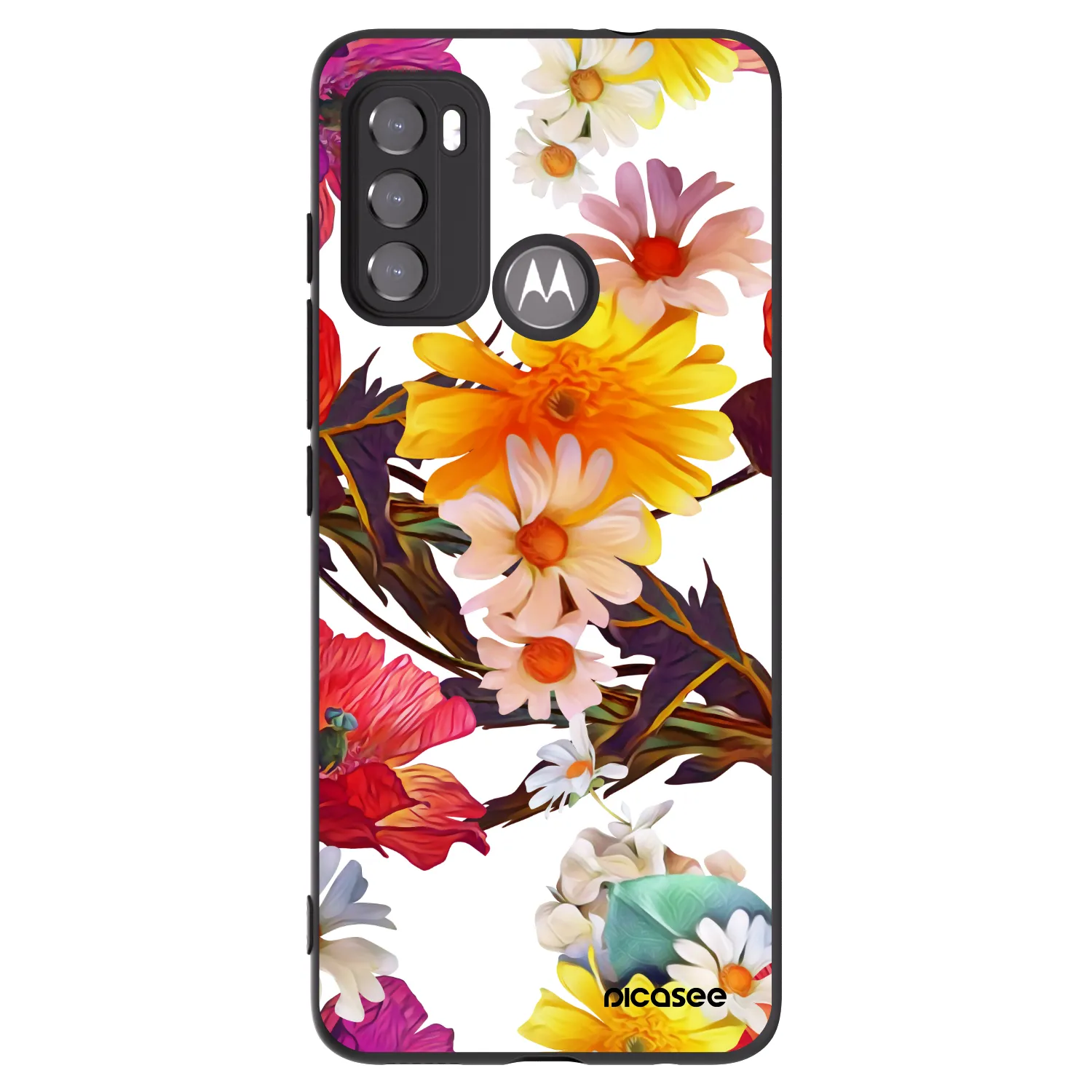 Picasee silikonski črni ovitek za Motorola Moto G60 - Meadow