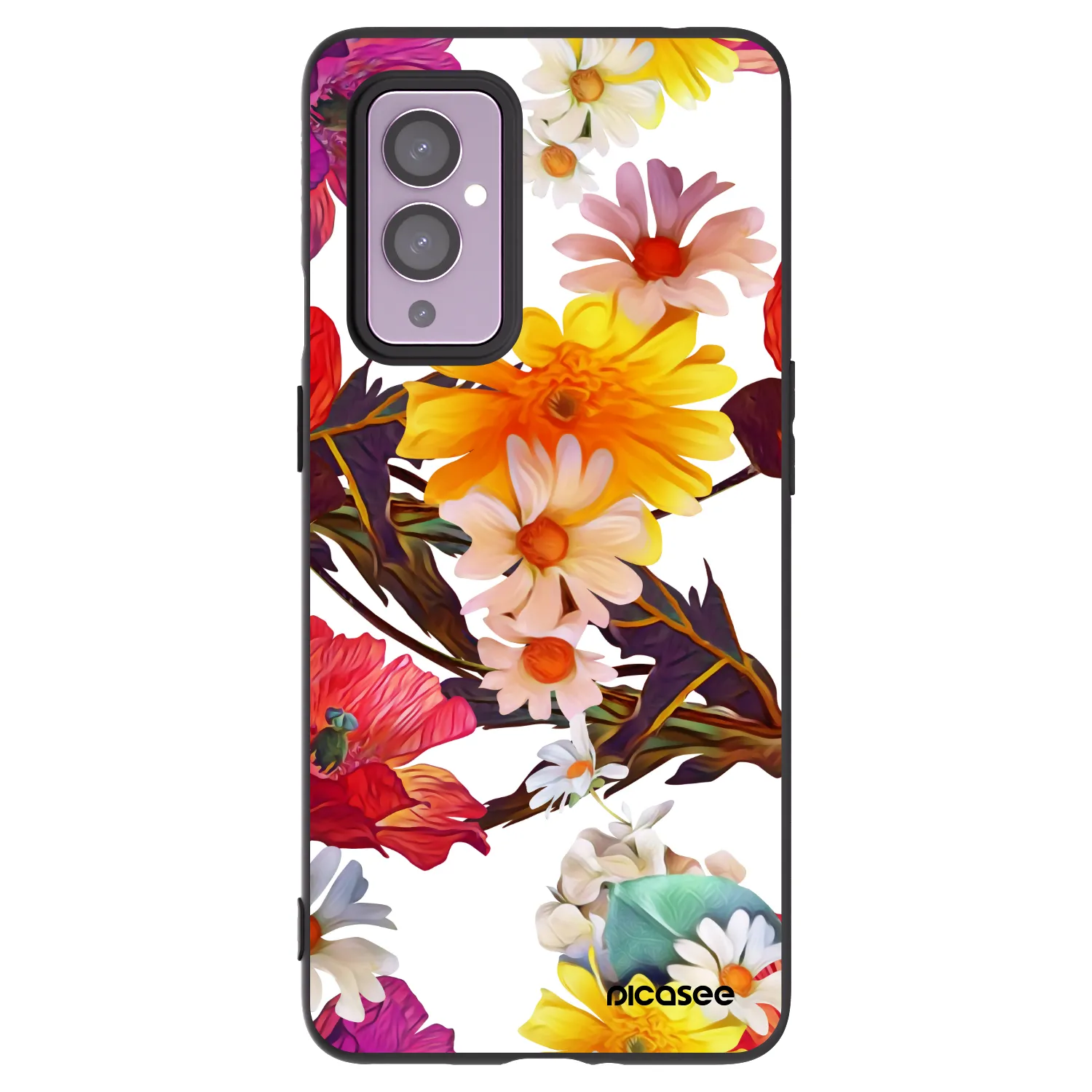 Picasee silikonski črni ovitek za OnePlus 9 - Meadow