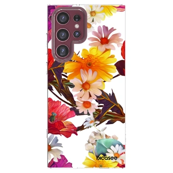 Picasee silikonski prozorni ovitek za Samsung Galaxy S22 Ultra 5G - Meadow