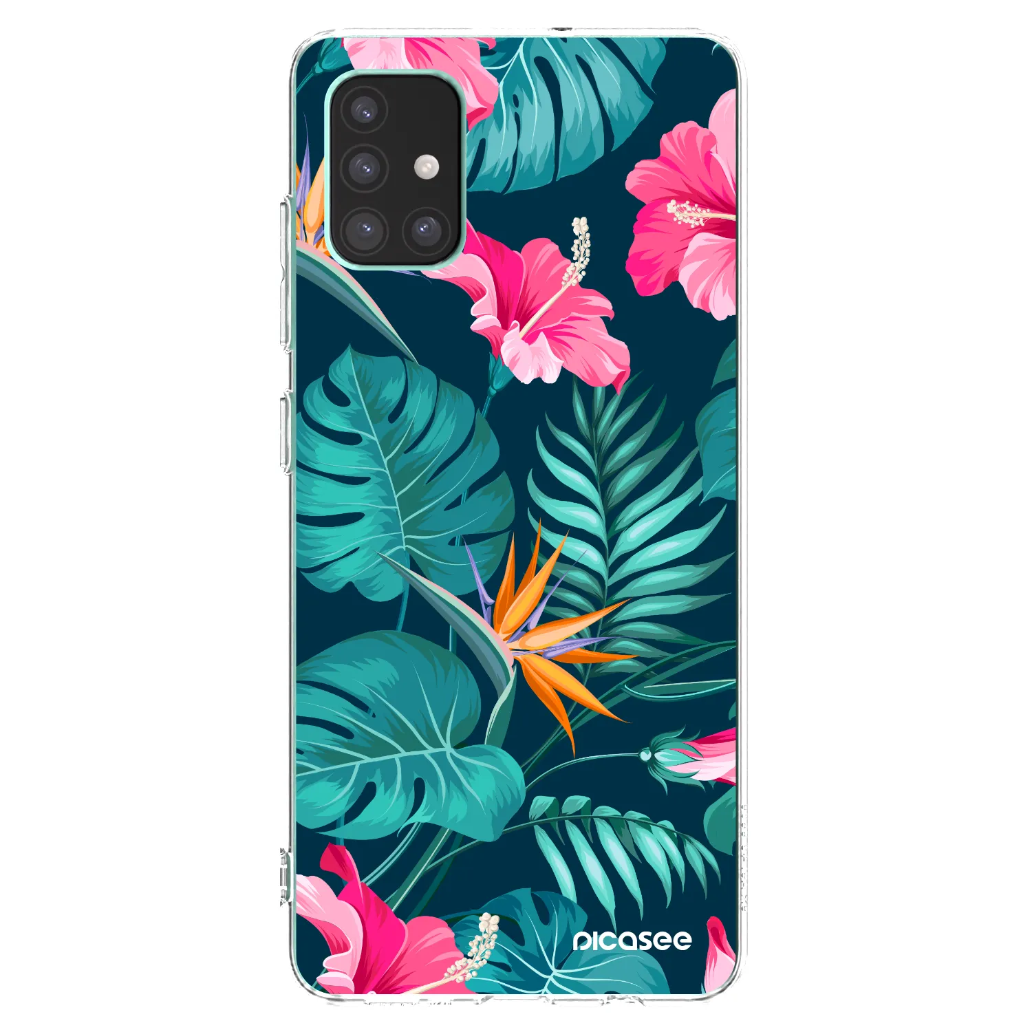 Picasee silikonski prozorni ovitek za Samsung Galaxy M51 M515F - Pink Monstera
