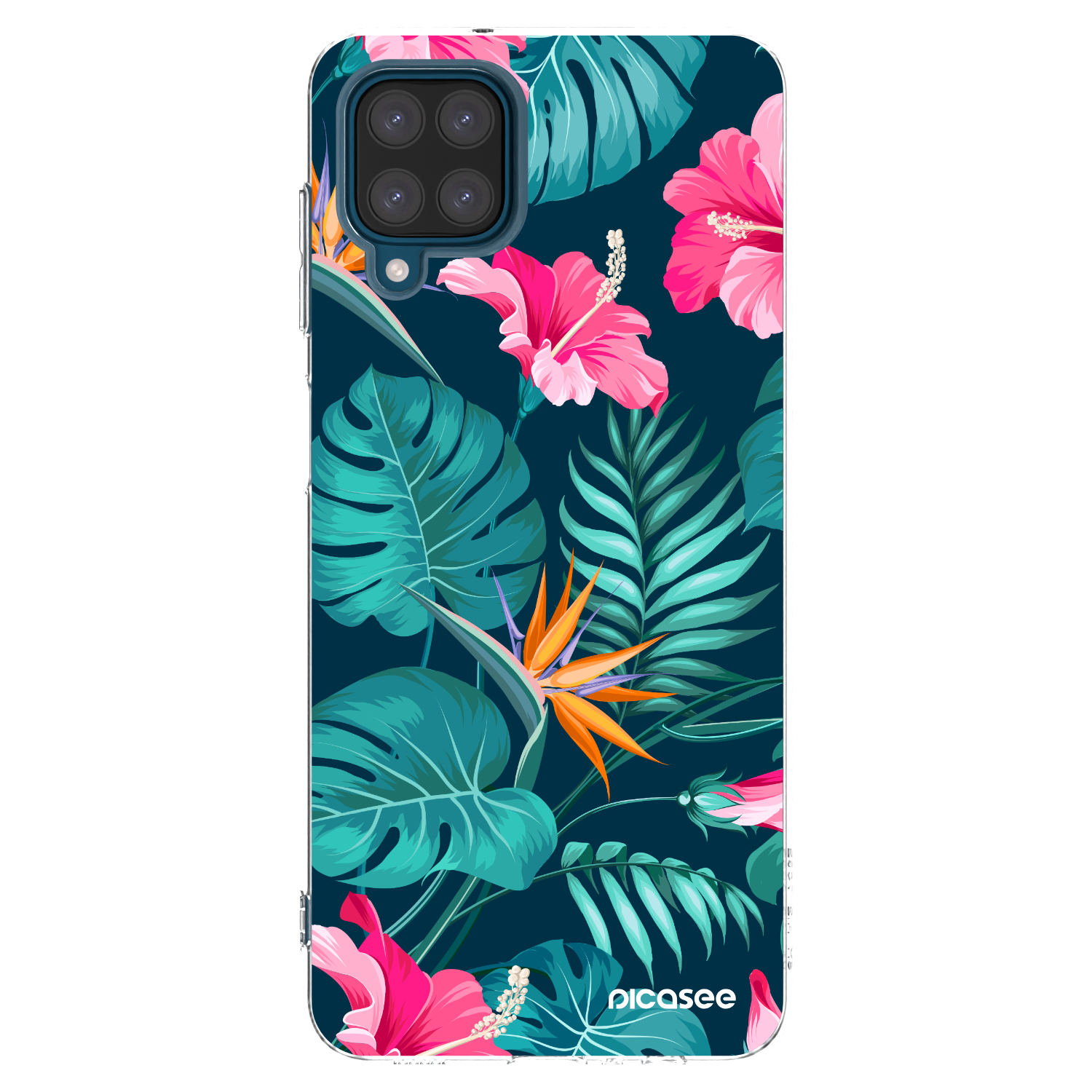 Picasee silikonski prozorni ovitek za Samsung Galaxy A12 A125F - Pink Monstera