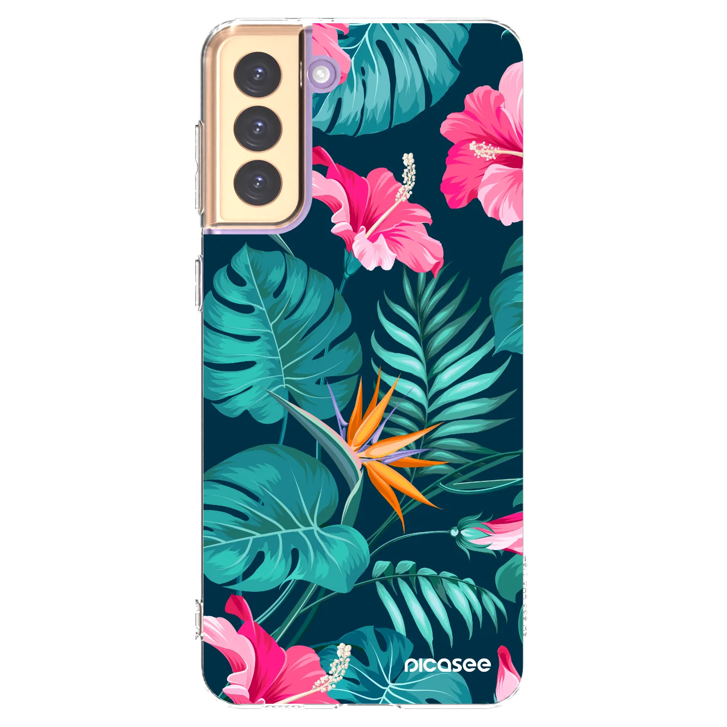 Picasee silikonski prozorni ovitek za Samsung Galaxy S21+ 5G G996F - Pink Monstera