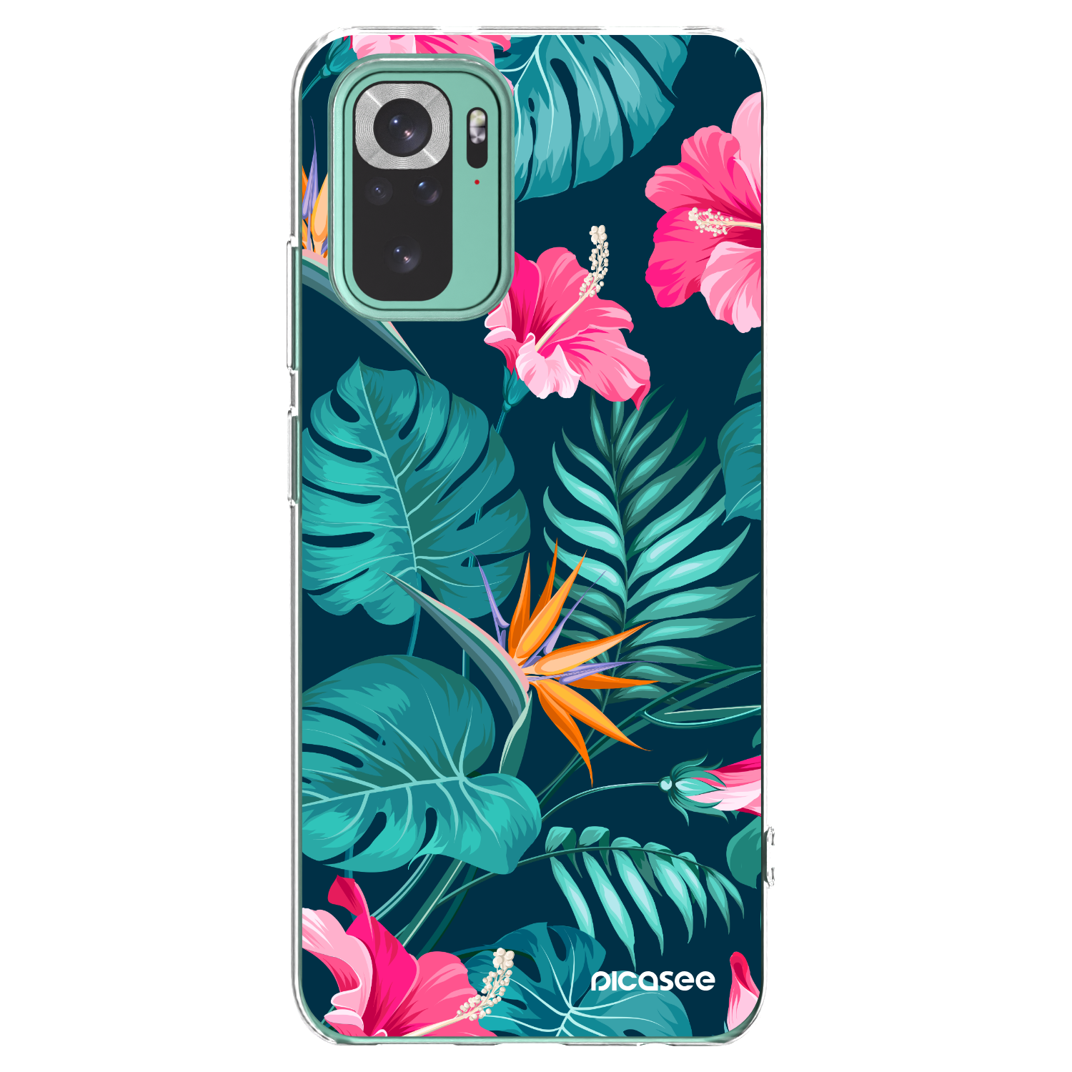 Picasee silikonski prozorni ovitek za Xiaomi Redmi Note 10 Pro - Pink Monstera