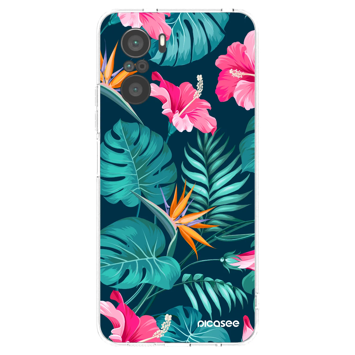 Picasee silikonski prozorni ovitek za Xiaomi Poco F3 - Pink Monstera