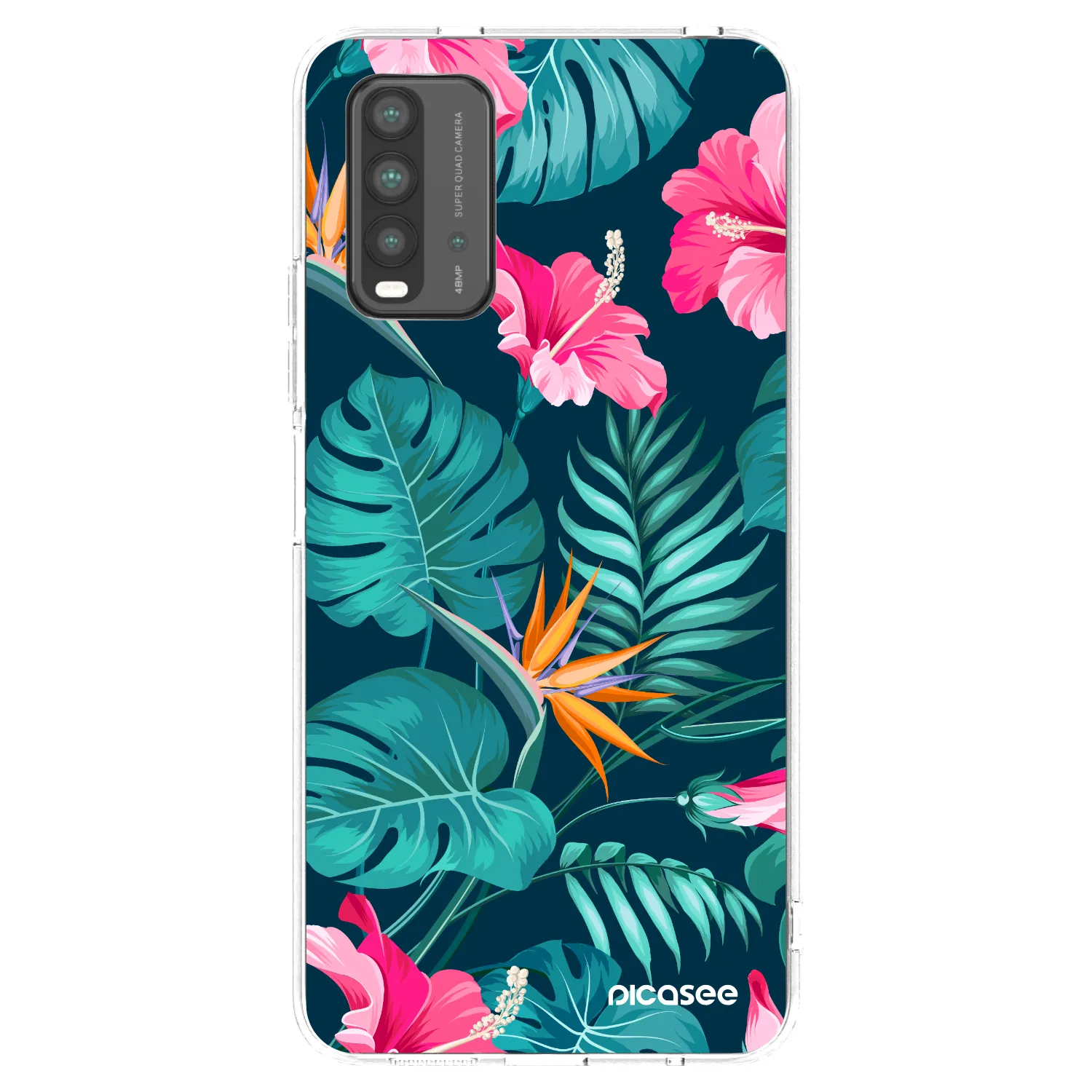 Picasee silikonski prozorni ovitek za Xiaomi Redmi 9T - Pink Monstera