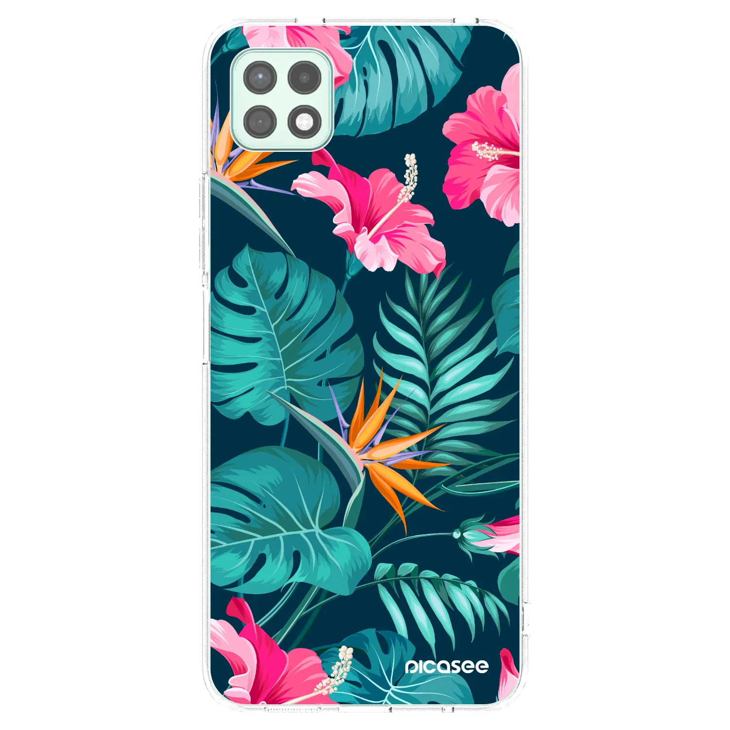 Picasee silikonski prozorni ovitek za Samsung Galaxy A22 A226B 5G - Pink Monstera