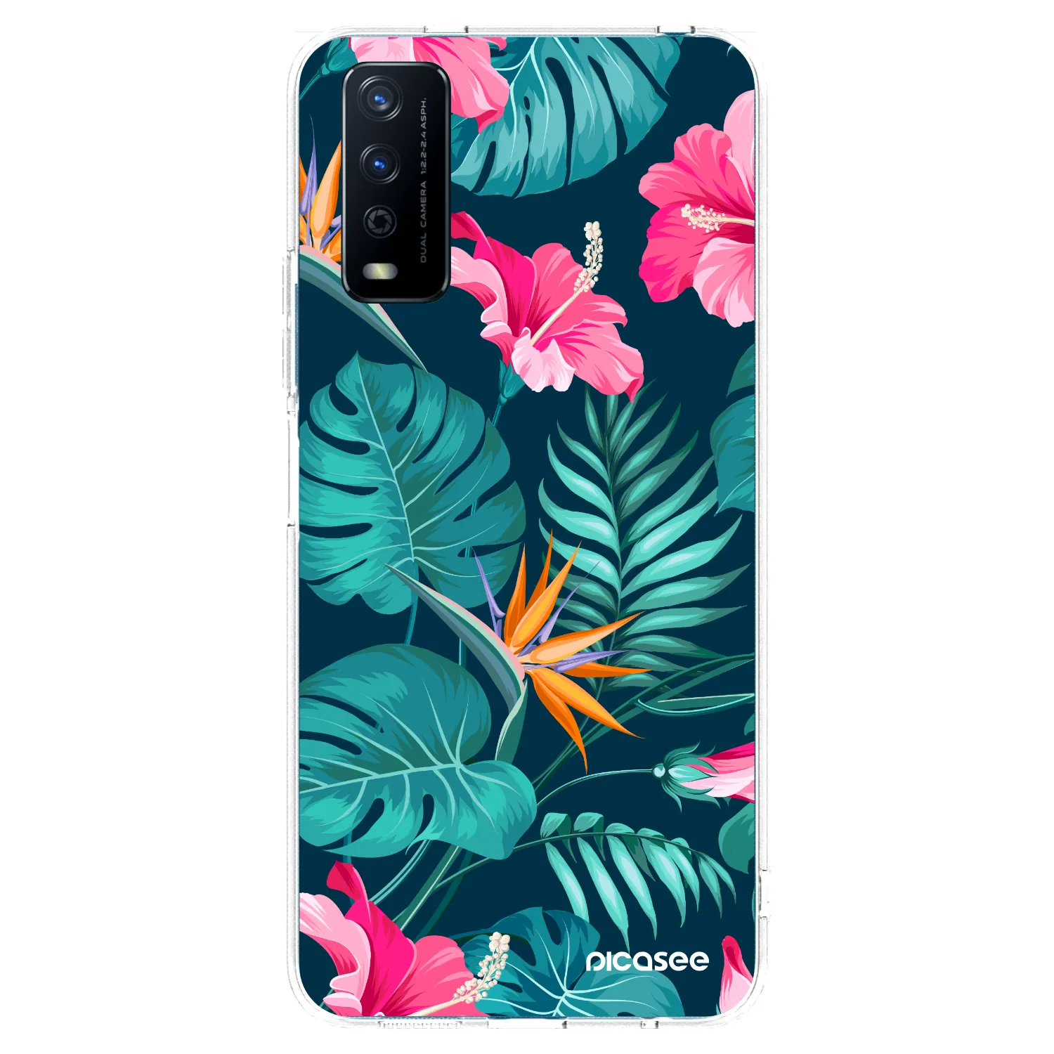 Picasee silikonski prozorni ovitek za Vivo Y11s - Pink Monstera