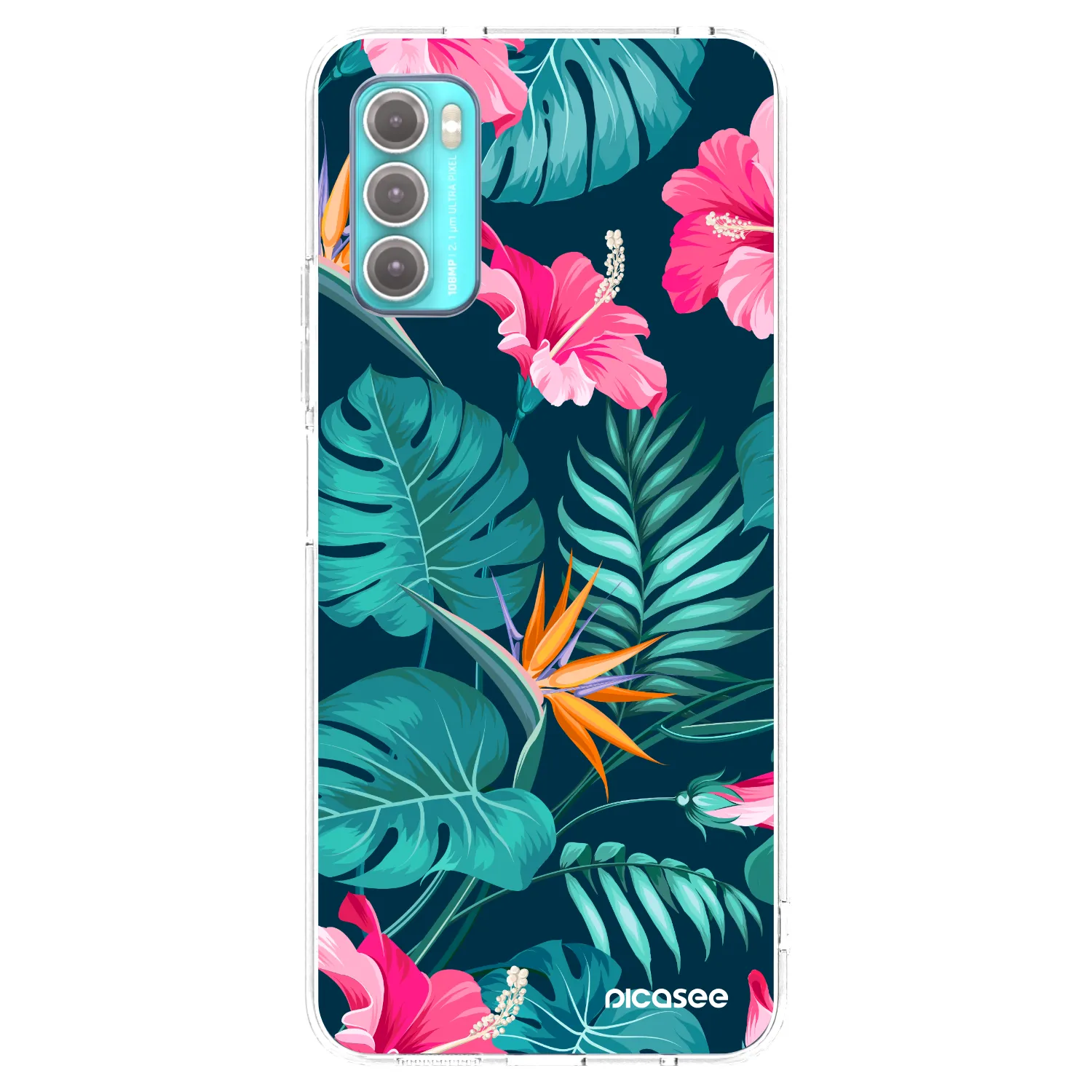 Picasee silikonski prozorni ovitek za Motorola Moto G60 - Pink Monstera
