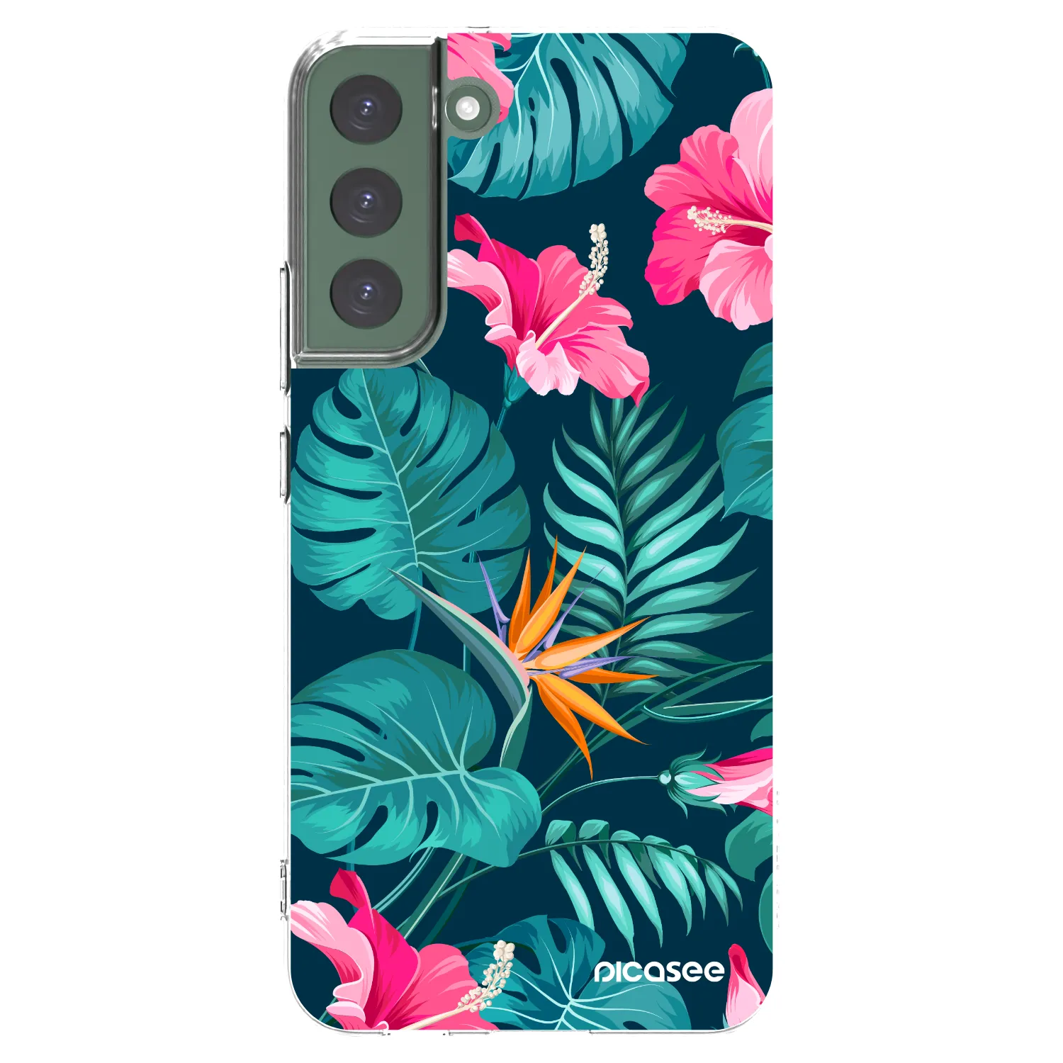 Picasee silikonski prozorni ovitek za Samsung Galaxy S22+ 5G - Pink Monstera
