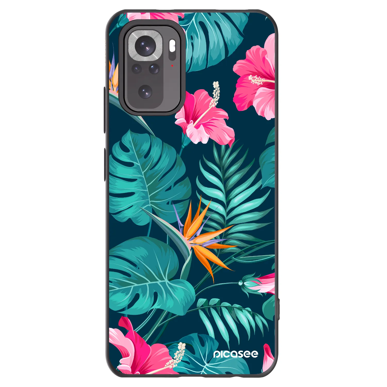 Picasee silikonski črni ovitek za Xiaomi Redmi Note 11S 4G - Pink Monstera