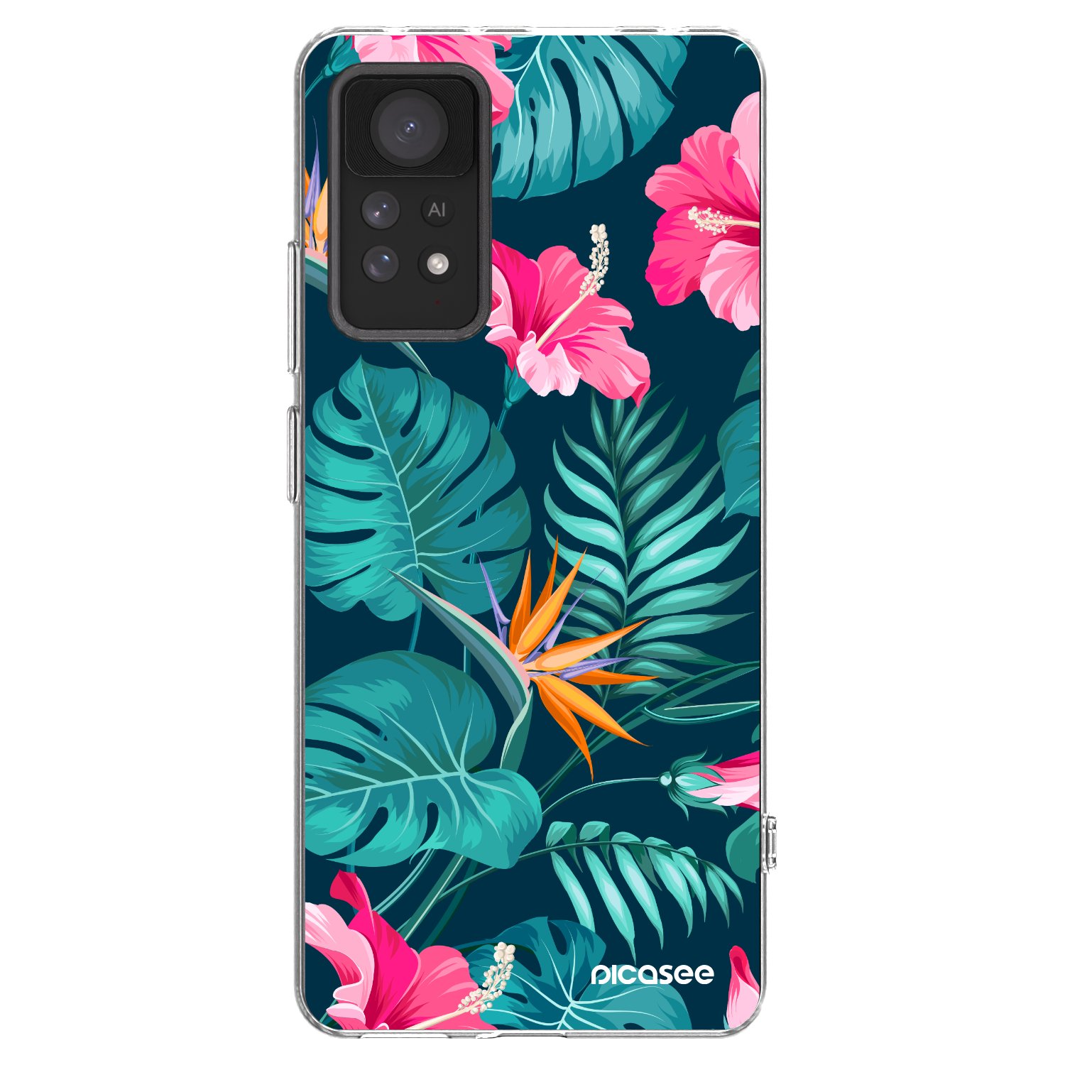 Picasee silikonski prozorni ovitek za Xiaomi Redmi Note 11 Pro 5G - Pink Monstera