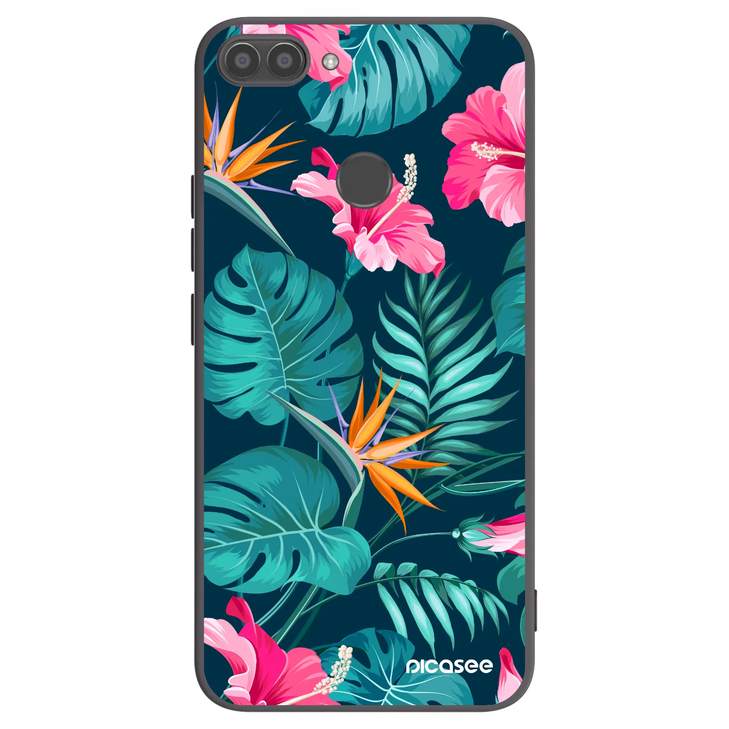 Picasee silikonski črni ovitek za Huawei P Smart - Pink Monstera