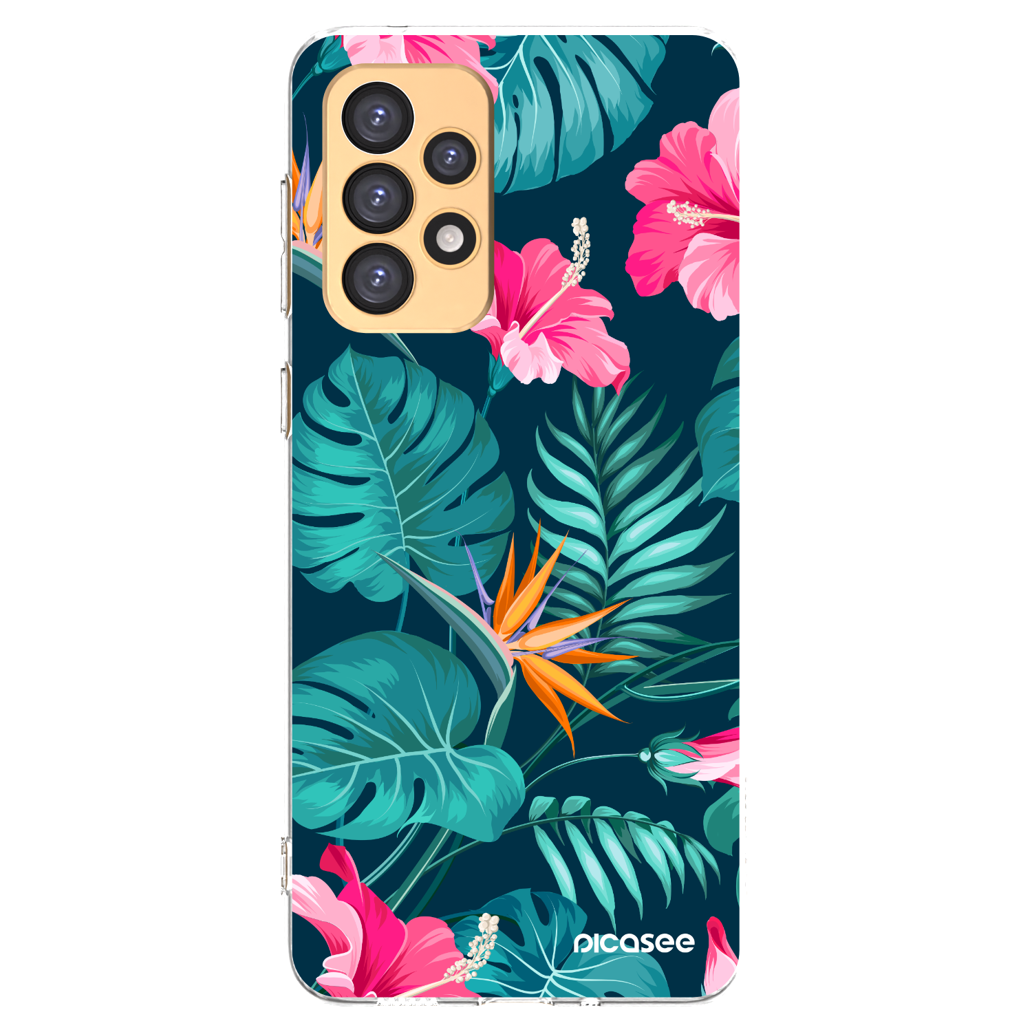 Picasee silikonski prozorni ovitek za Samsung Galaxy A33 5G A336 - Pink Monstera