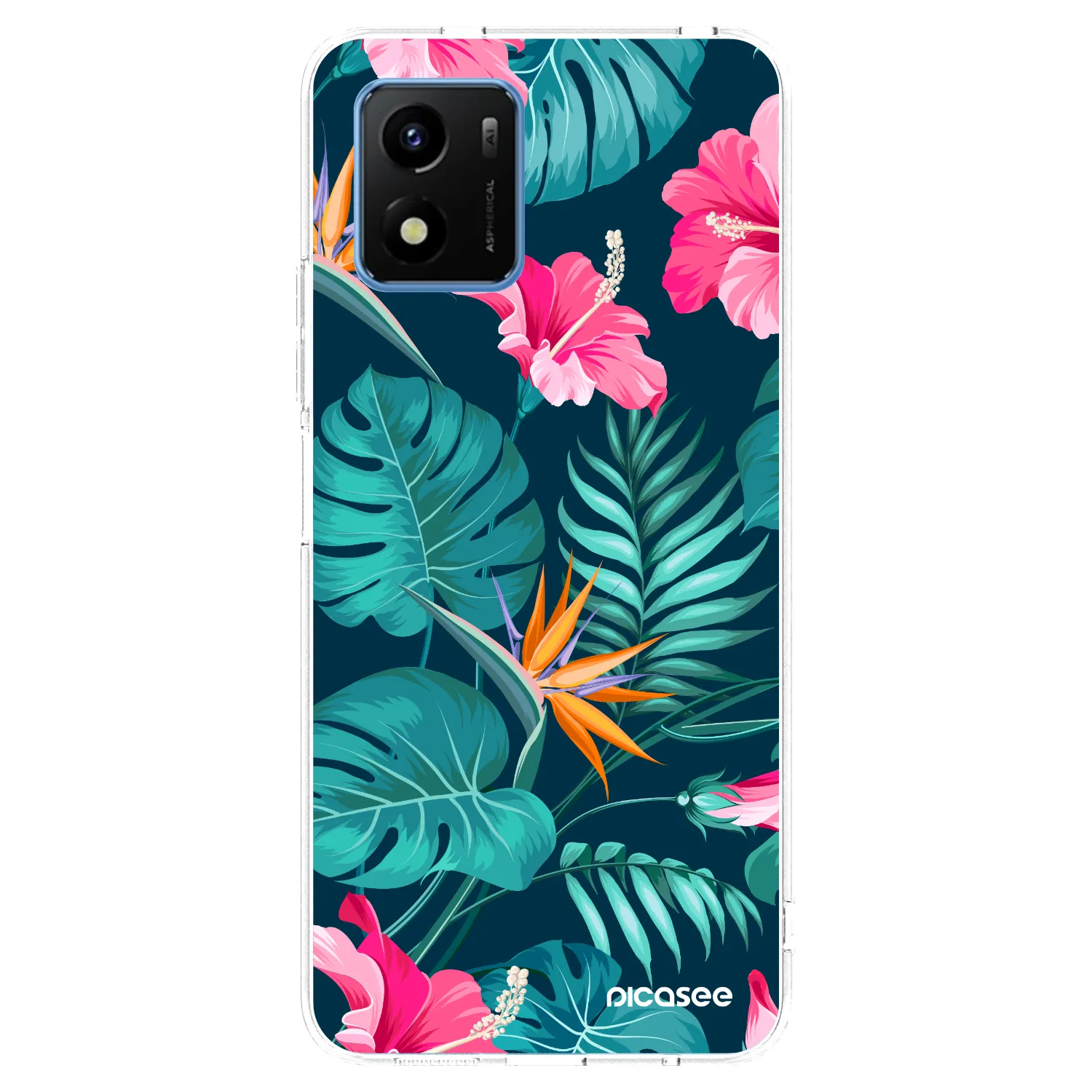 Picasee silikonski prozorni ovitek za Vivo Y01 - Pink Monstera
