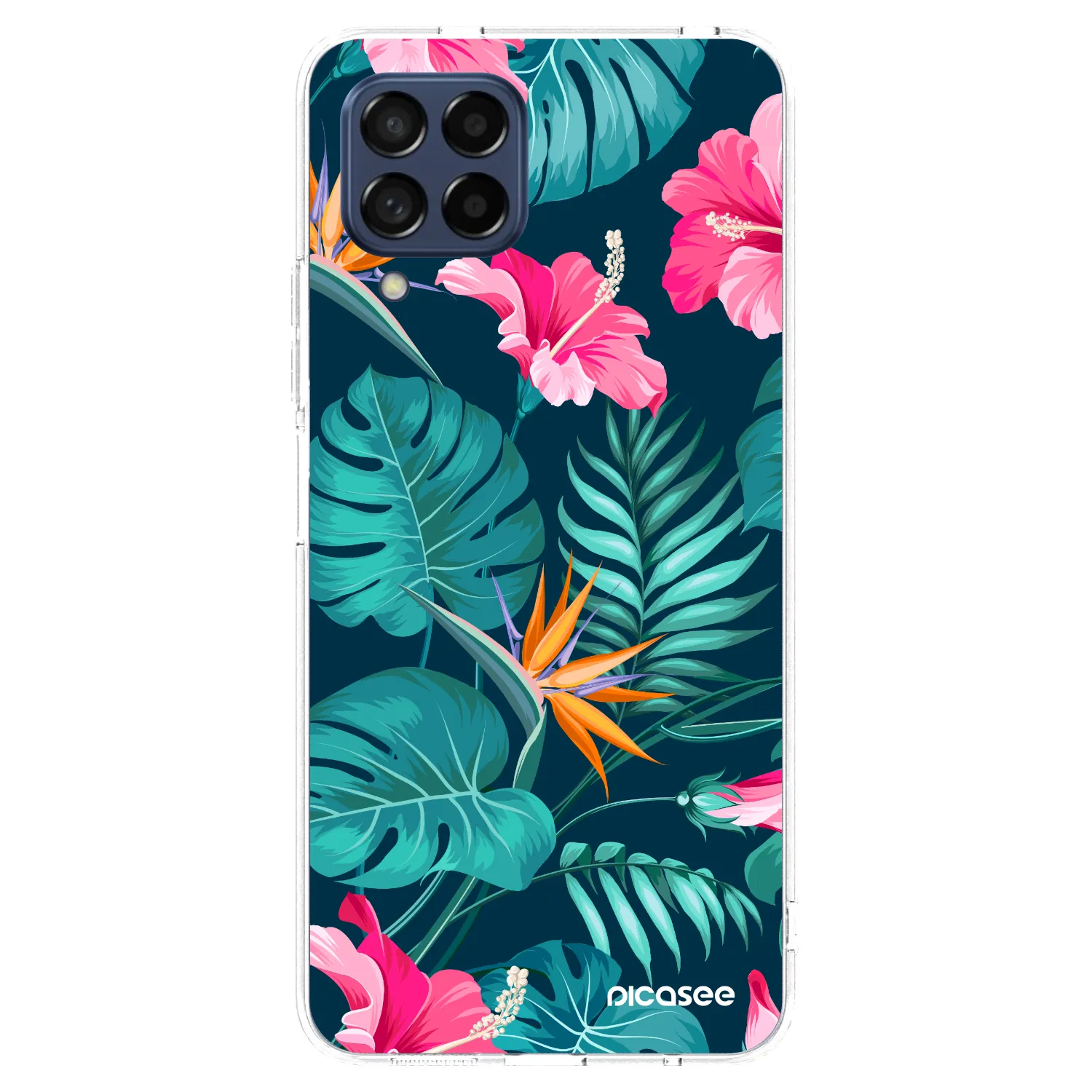 Picasee silikonski prozorni ovitek za Samsung Galaxy M53 5G - Pink Monstera