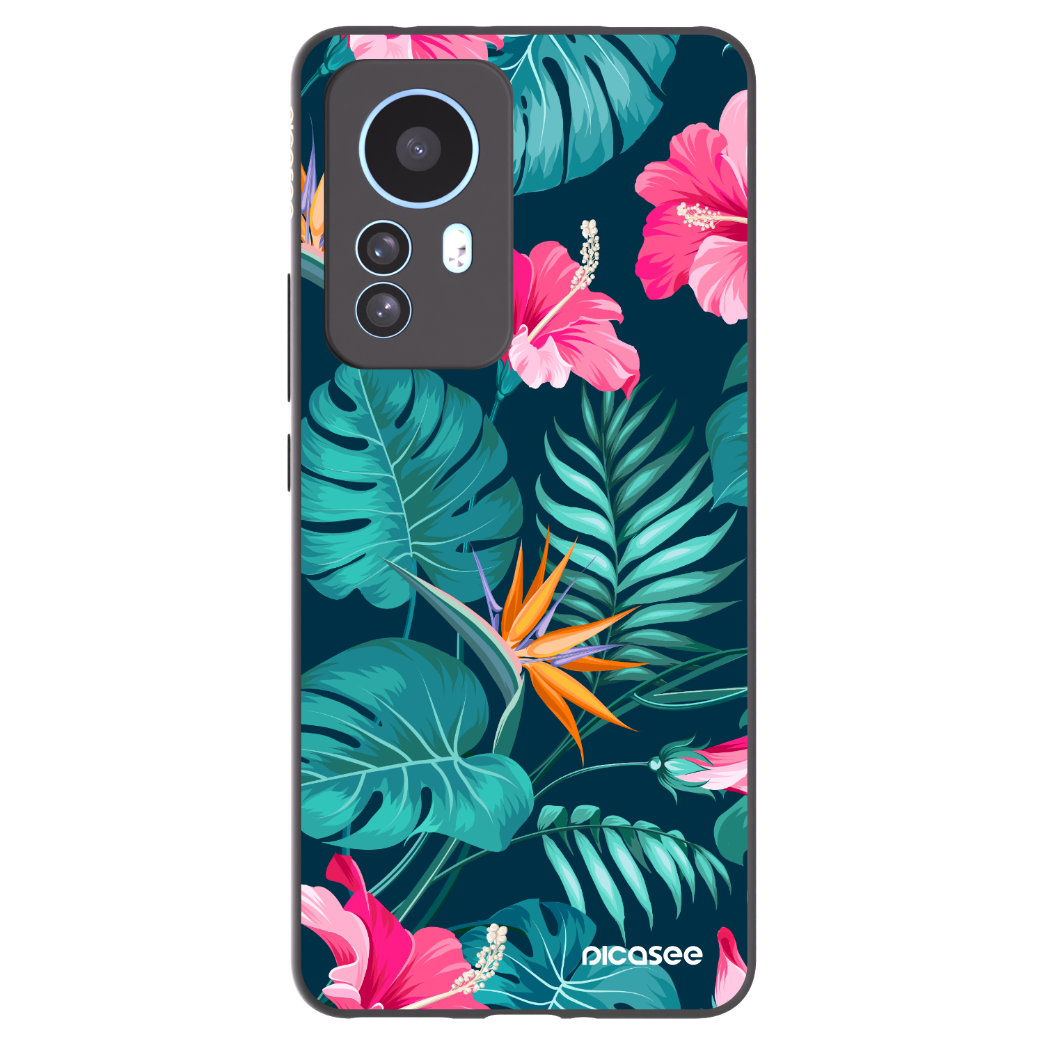 Picasee silikonski črni ovitek za Xiaomi 12T Pro - Pink Monstera
