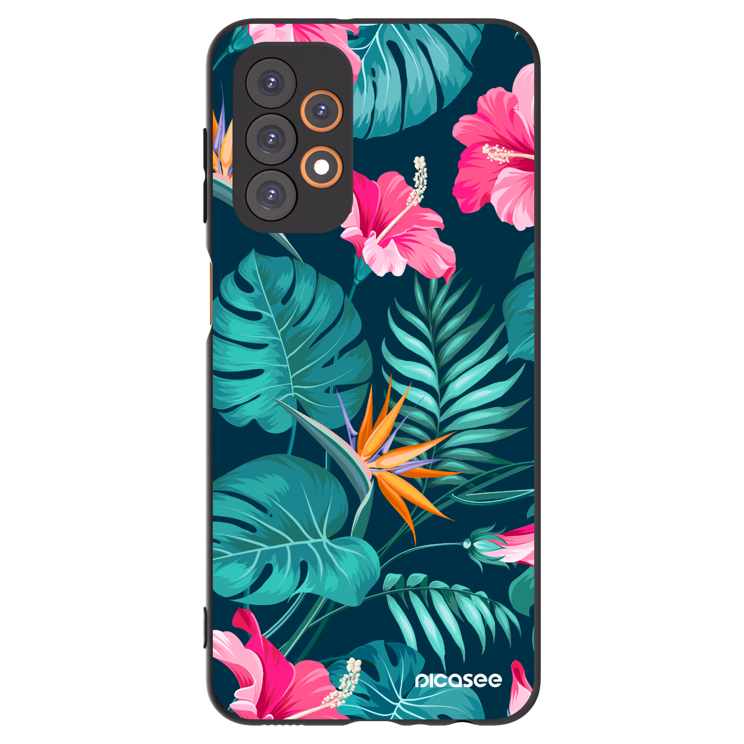 Picasee silikonski črni ovitek za Samsung Galaxy A23 A235F 4G - Pink Monstera