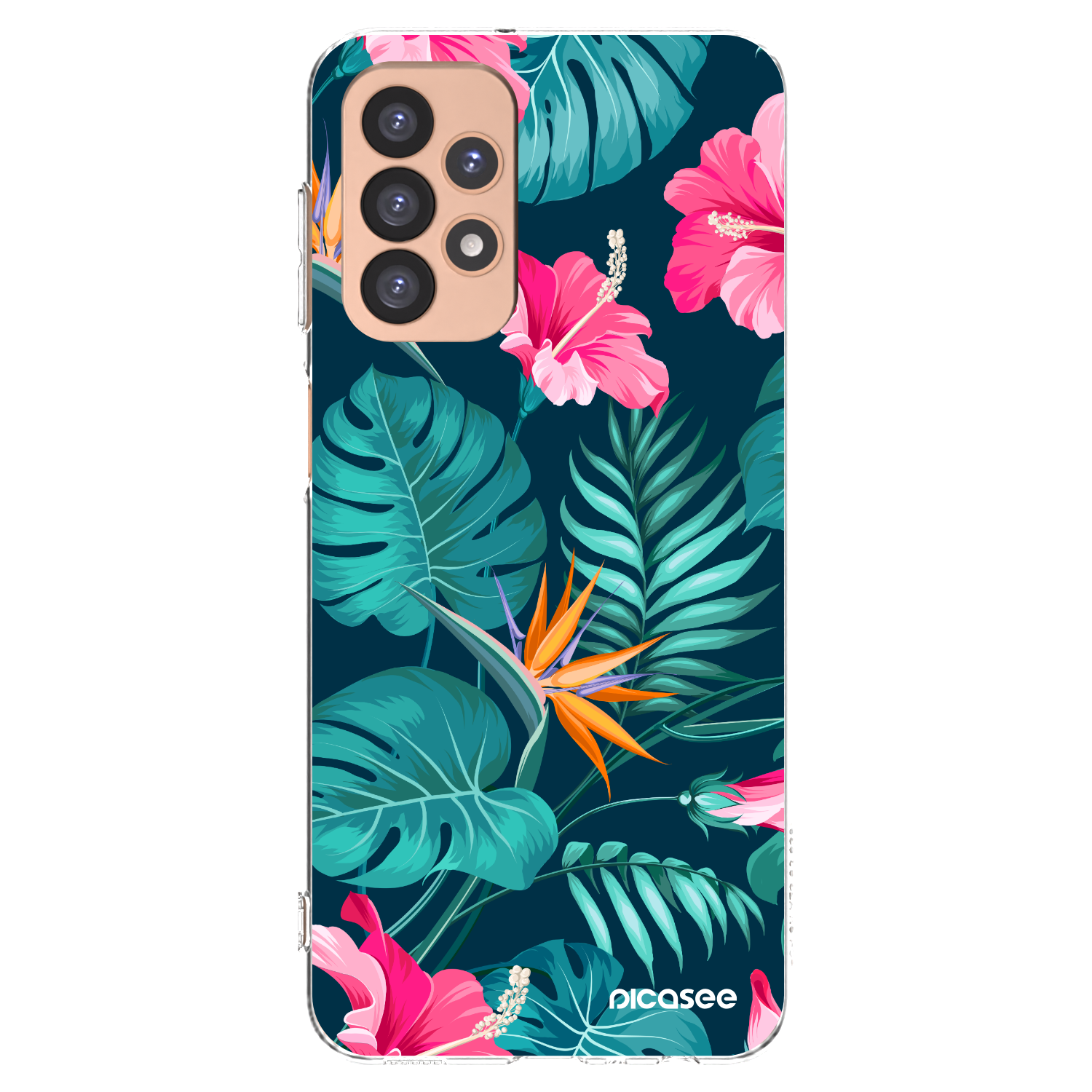 Picasee silikonski prozorni ovitek za Samsung Galaxy A23 A236B 5G - Pink Monstera
