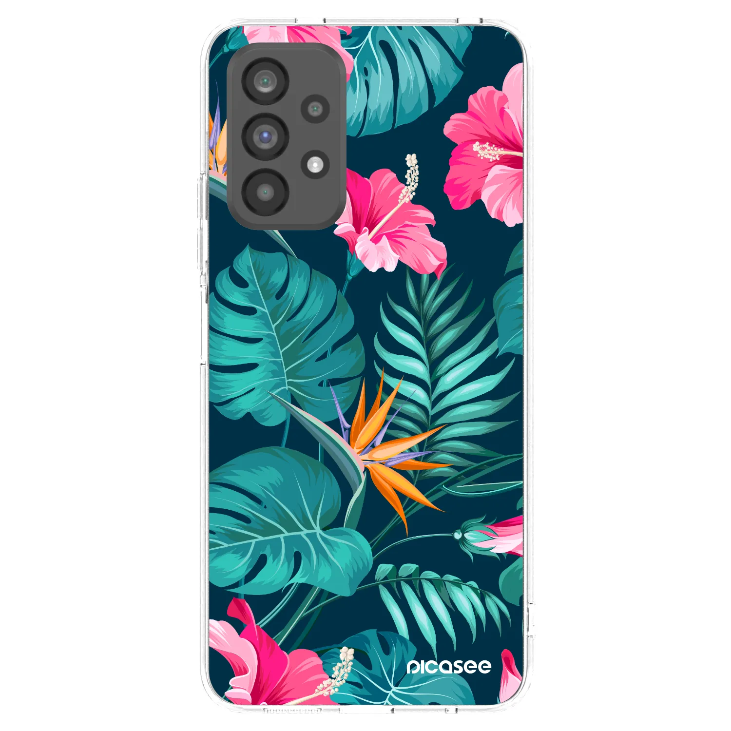 Picasee silikonski prozorni ovitek za Samsung Galaxy A73 5G - Pink Monstera