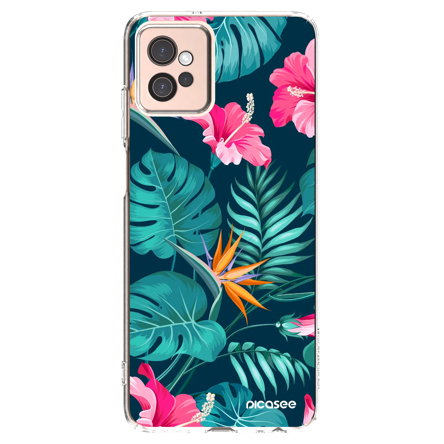 Picasee silikonski prozorni ovitek za Motorola Moto G32 - Pink Monstera
