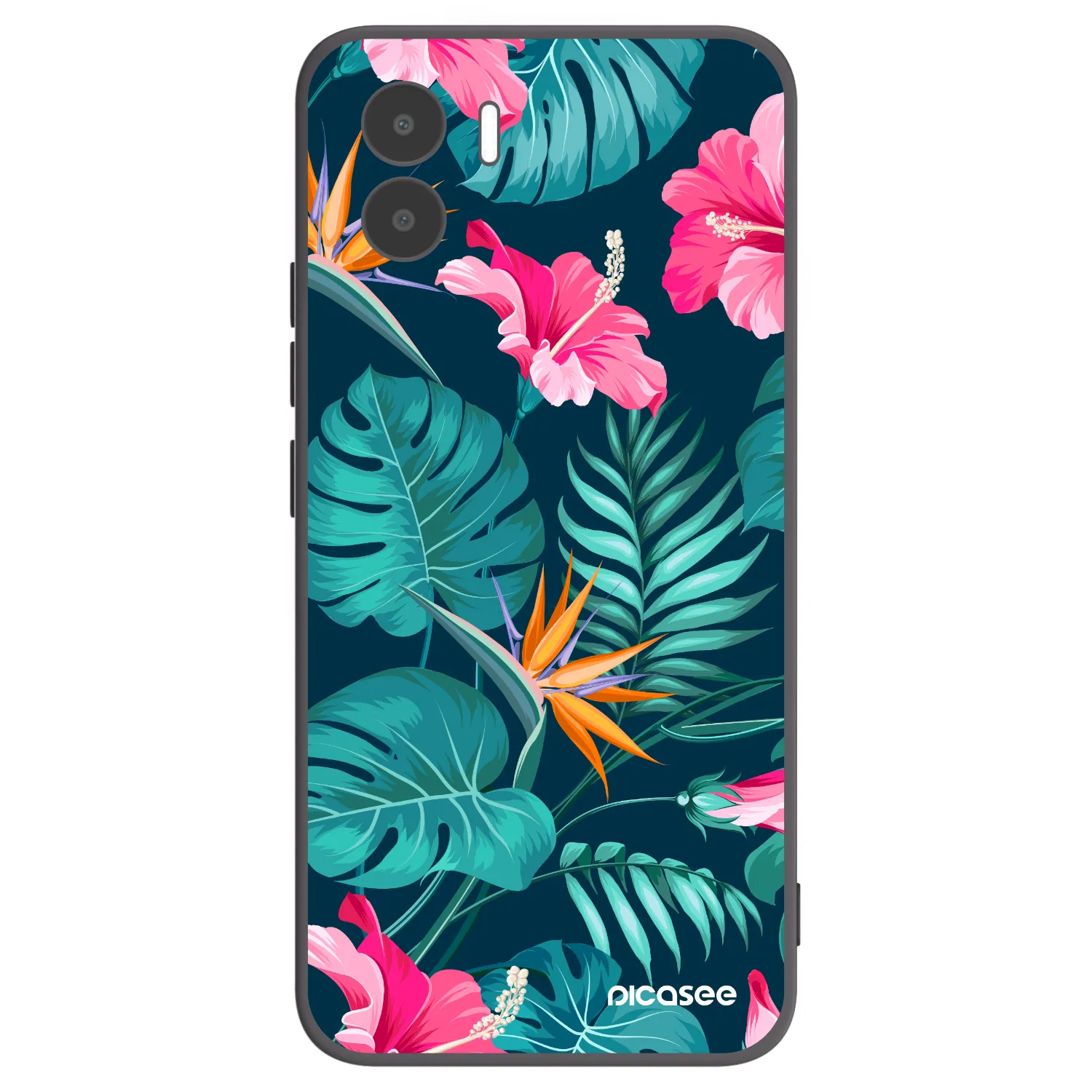 Picasee silikonski črni ovitek za Xiaomi Redmi A1 - Pink Monstera