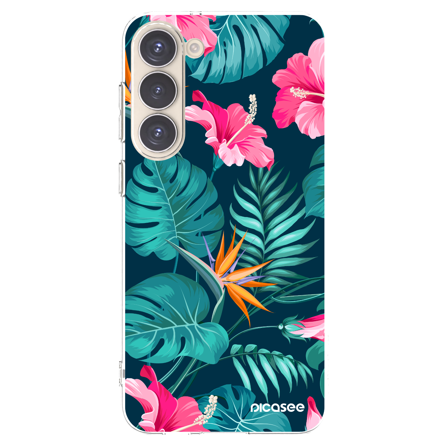 Picasee silikonski prozorni ovitek za Samsung Galaxy S23+ 5G - Pink Monstera