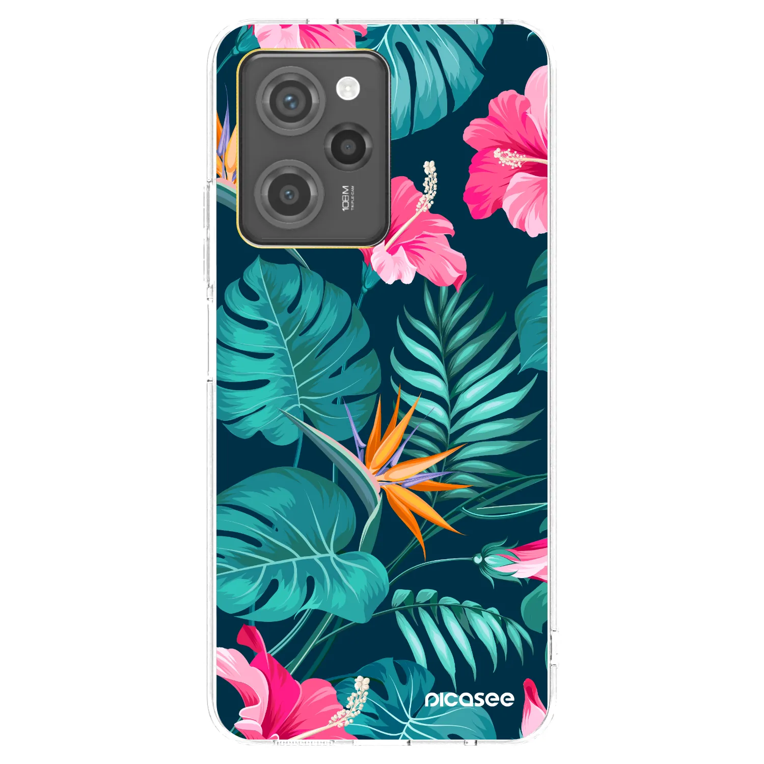 Picasee silikonski prozorni ovitek za Xiaomi Poco X5 Pro - Pink Monstera