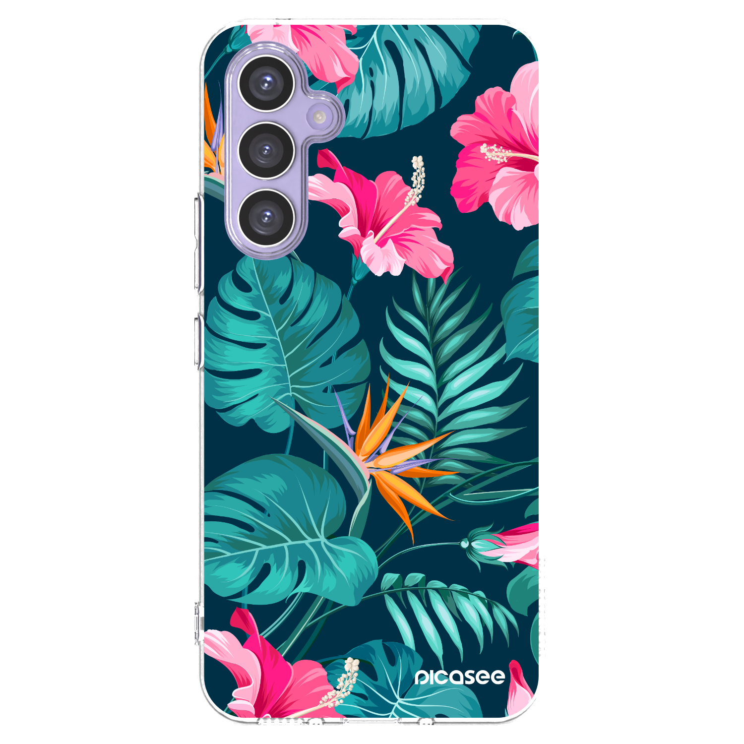 Picasee silikonski prozorni ovitek za Samsung Galaxy A54 5G A546B - Pink Monstera