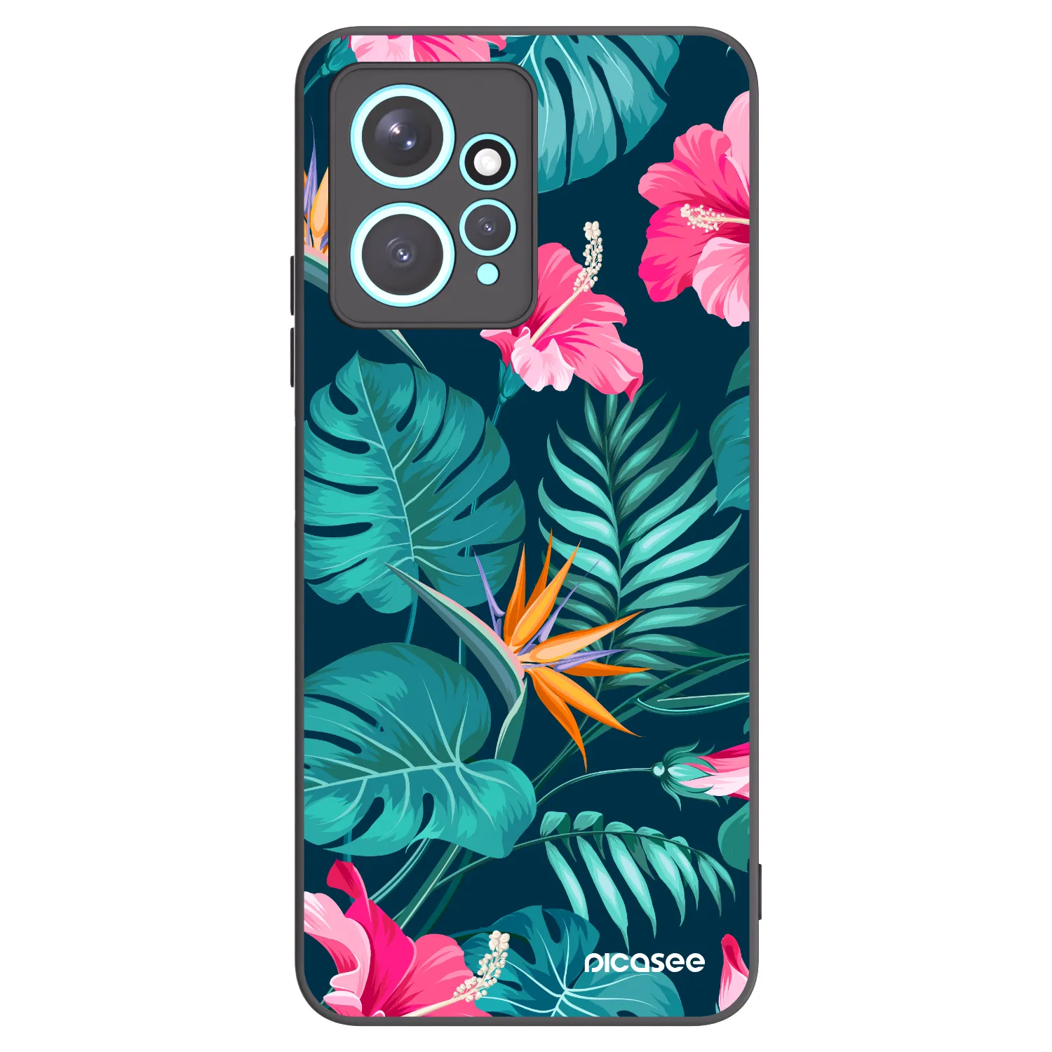 Picasee silikonski črni ovitek za Xiaomi Redmi Note 12 4G - Pink Monstera