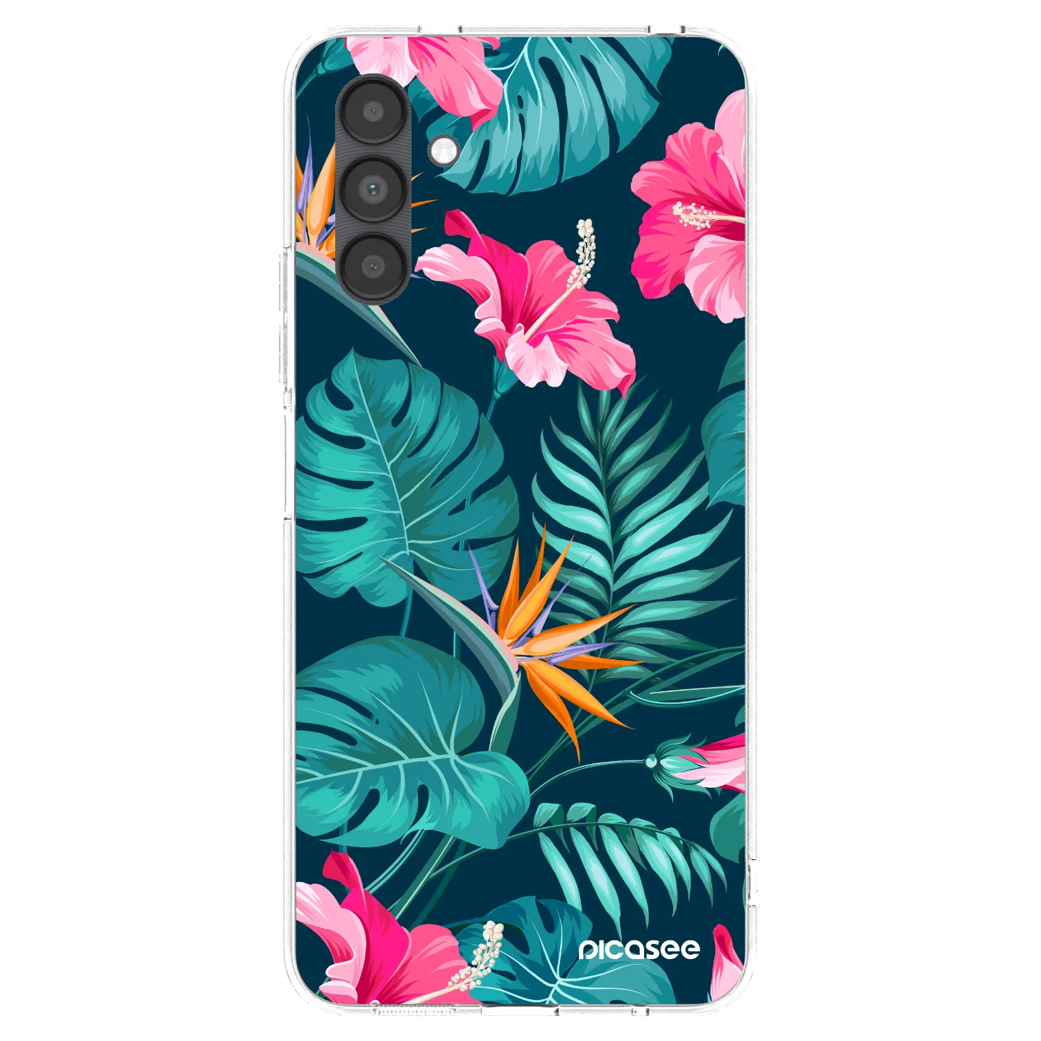 Picasee silikonski prozorni ovitek za Samsung Galaxy A04s A047F - Pink Monstera