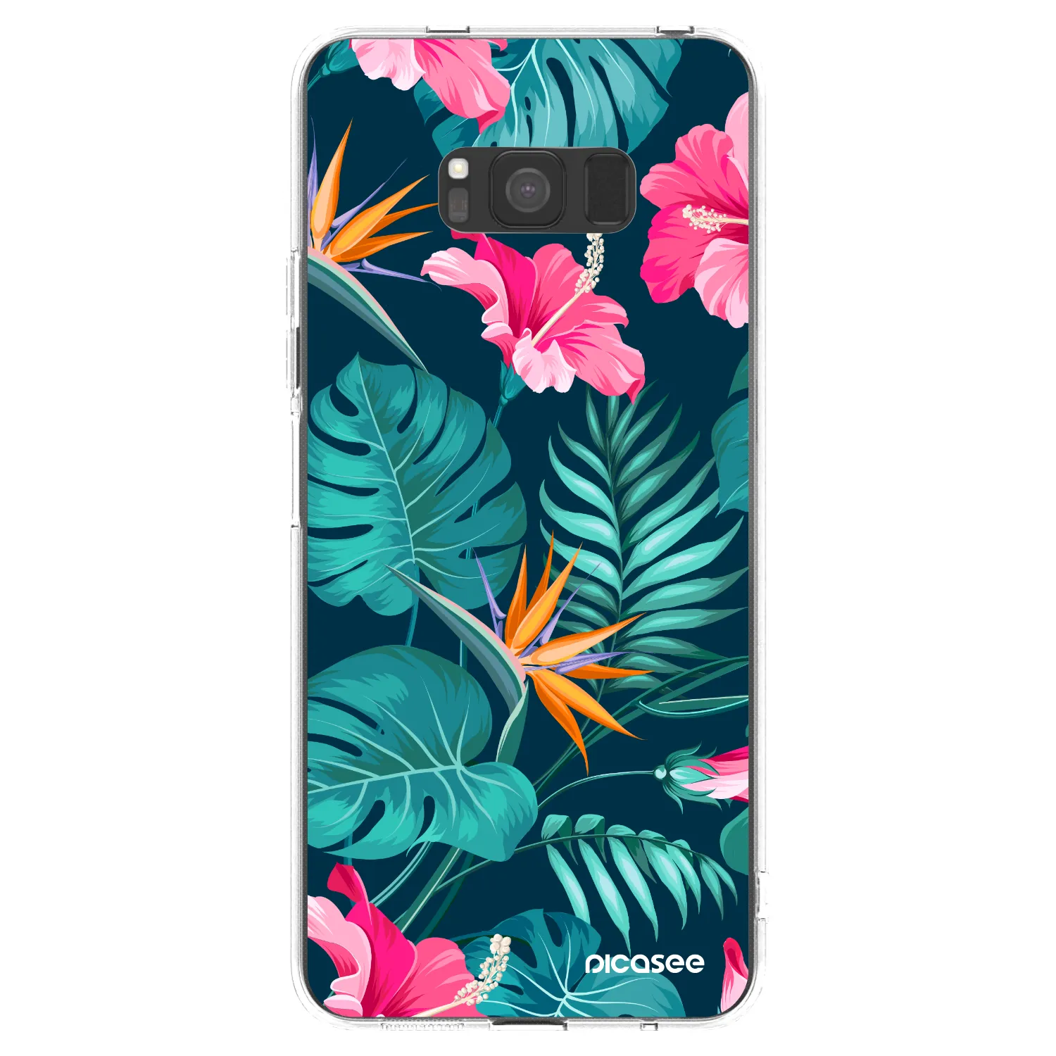 Picasee silikonski prozorni ovitek za Samsung Galaxy S8 G950F - Pink Monstera