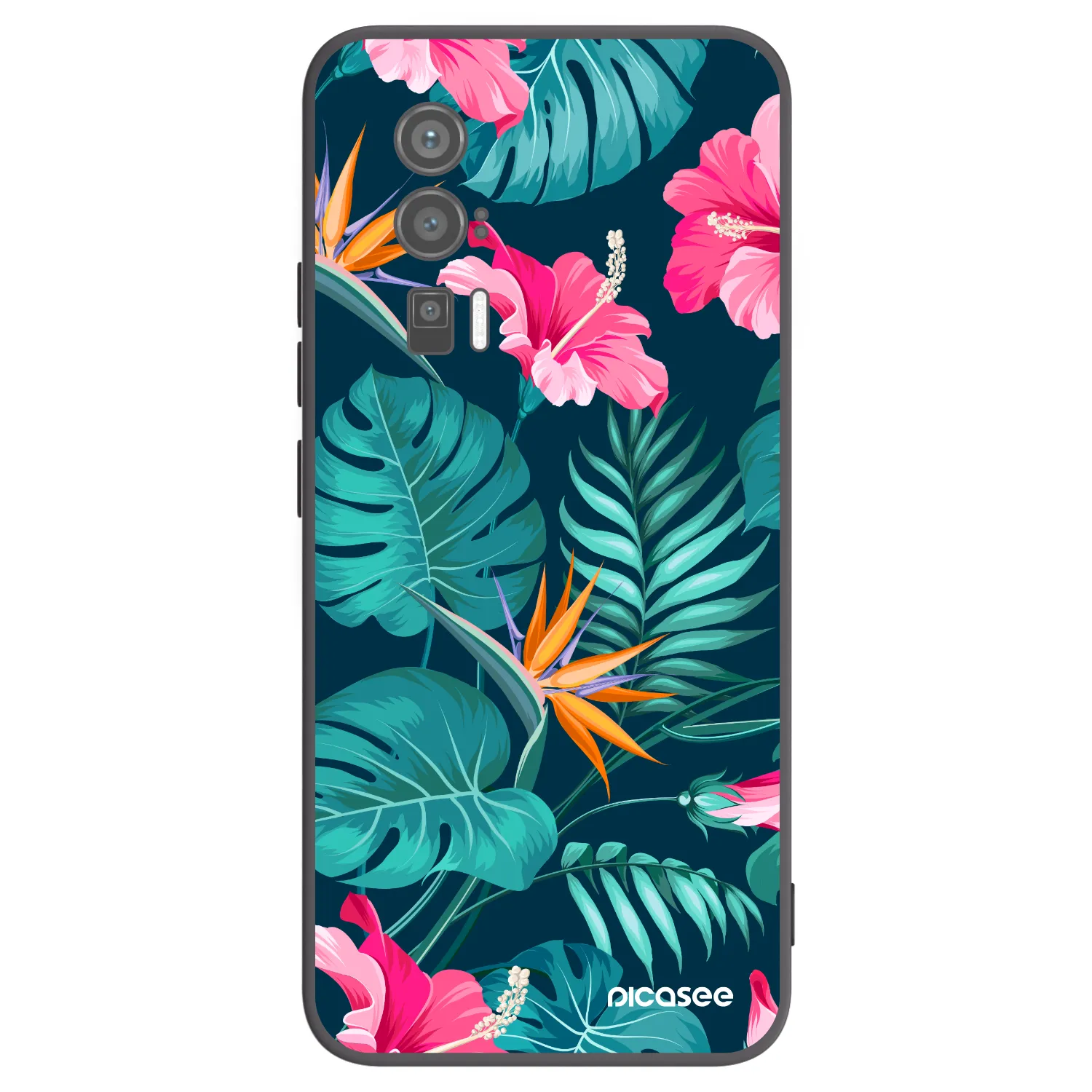 Picasee silikonski črni ovitek za Xiaomi Poco F5 Pro 5G - Pink Monstera