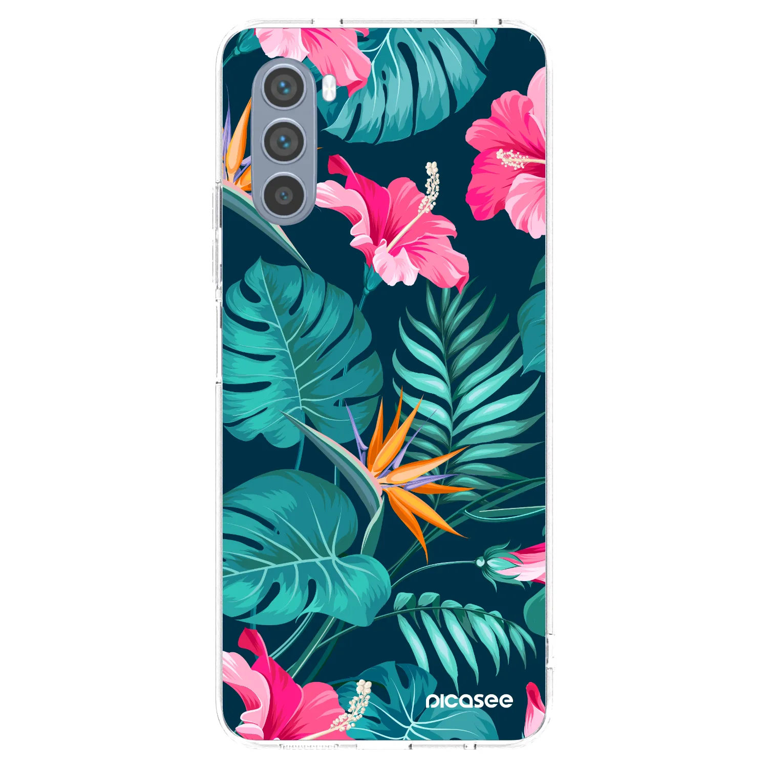 Picasee silikonski prozorni ovitek za Motorola Moto G62 - Pink Monstera