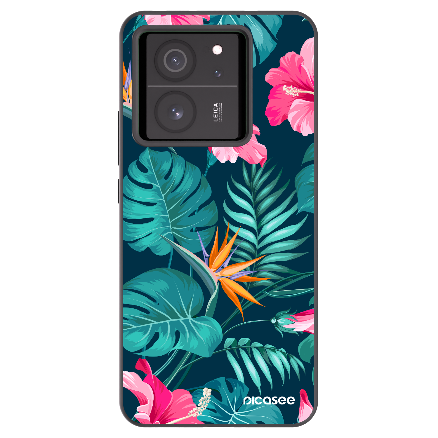 Picasee silikonski črni ovitek za Xiaomi 13T Pro - Pink Monstera