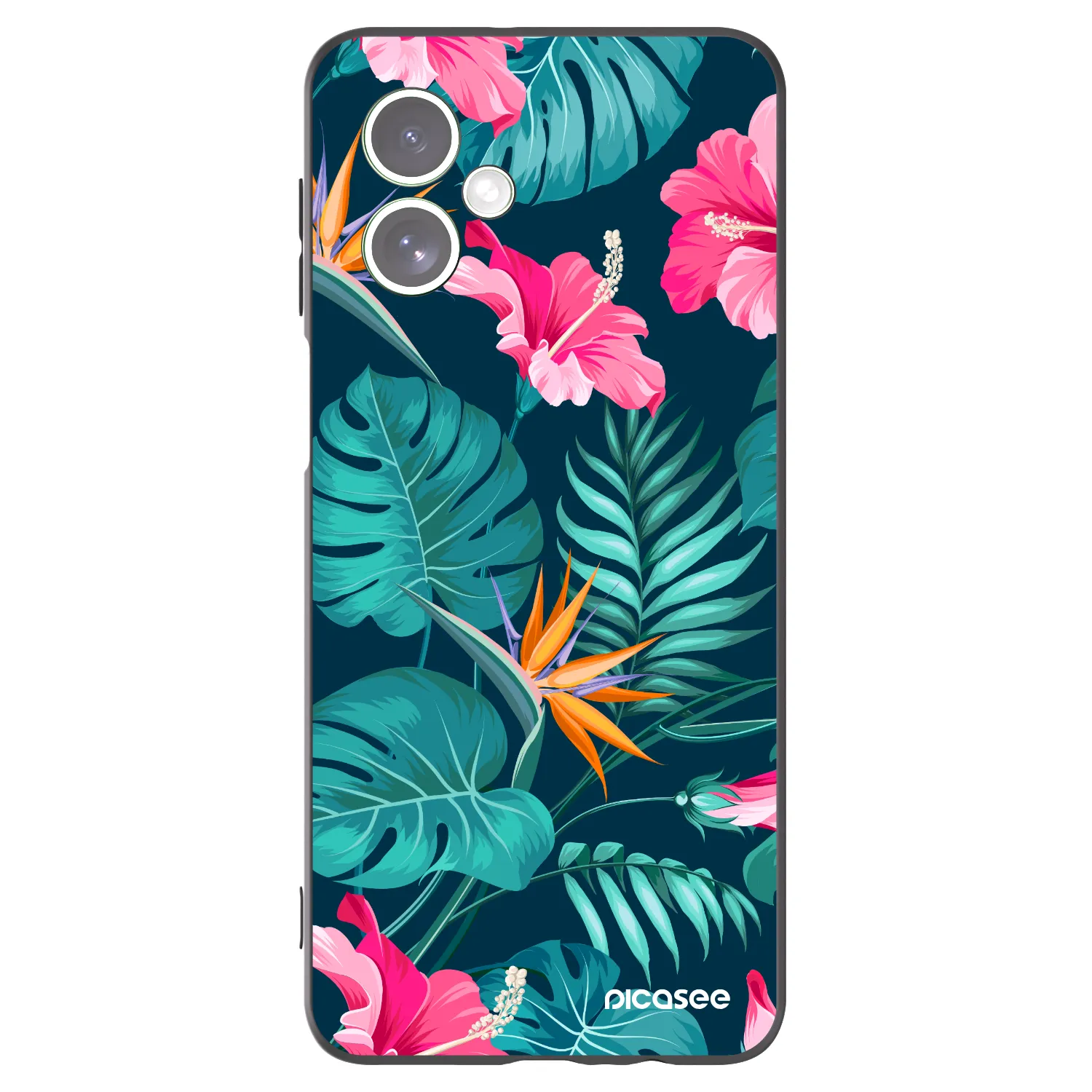 Picasee silikonski črni ovitek za Motorola Moto G54 5G - Pink Monstera