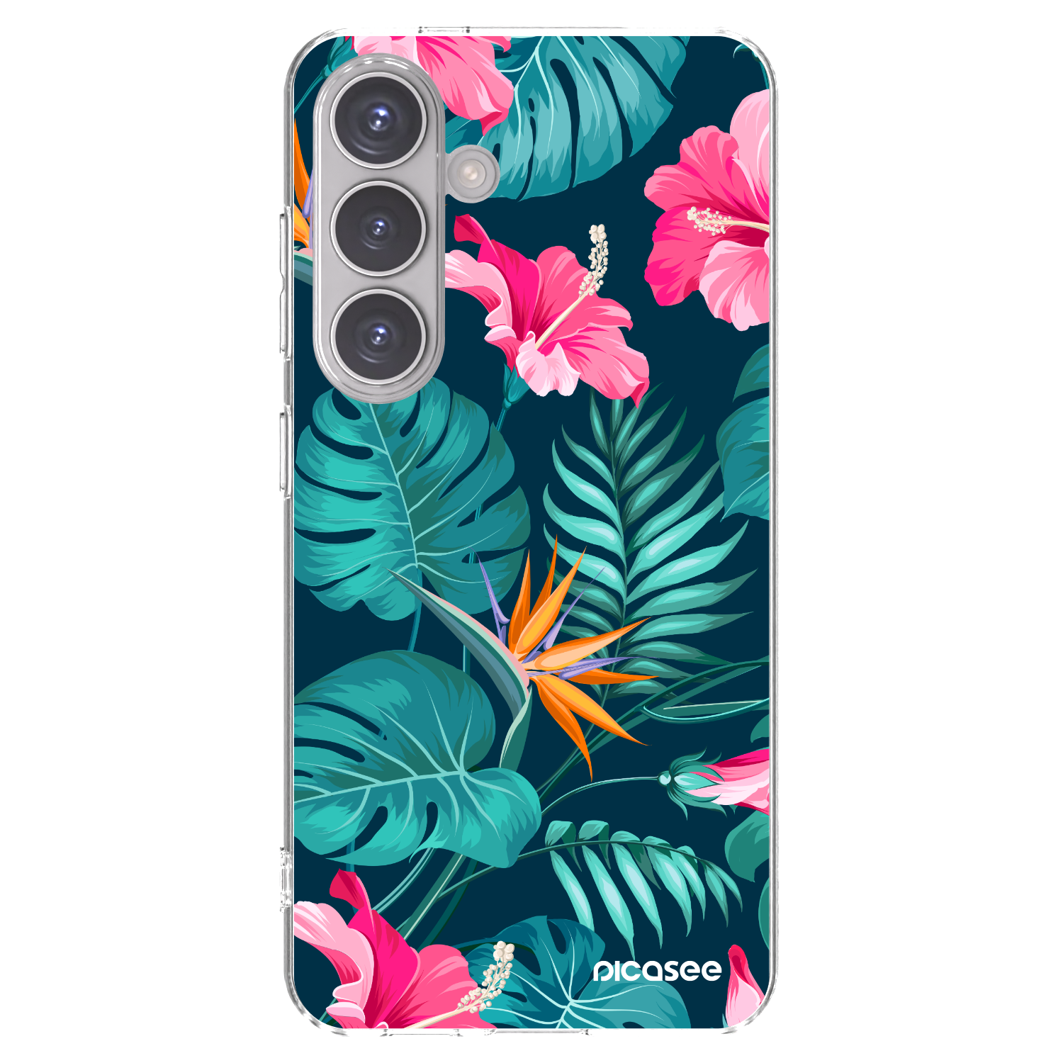 Picasee silikonski prozorni ovitek za Samsung Galaxy S24 S921B 5G - Pink Monstera