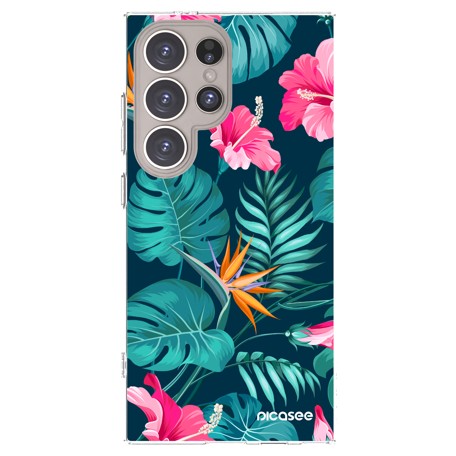 Picasee silikonski prozorni ovitek za Samsung Galaxy S24 Ultra S928B 5G - Pink Monstera