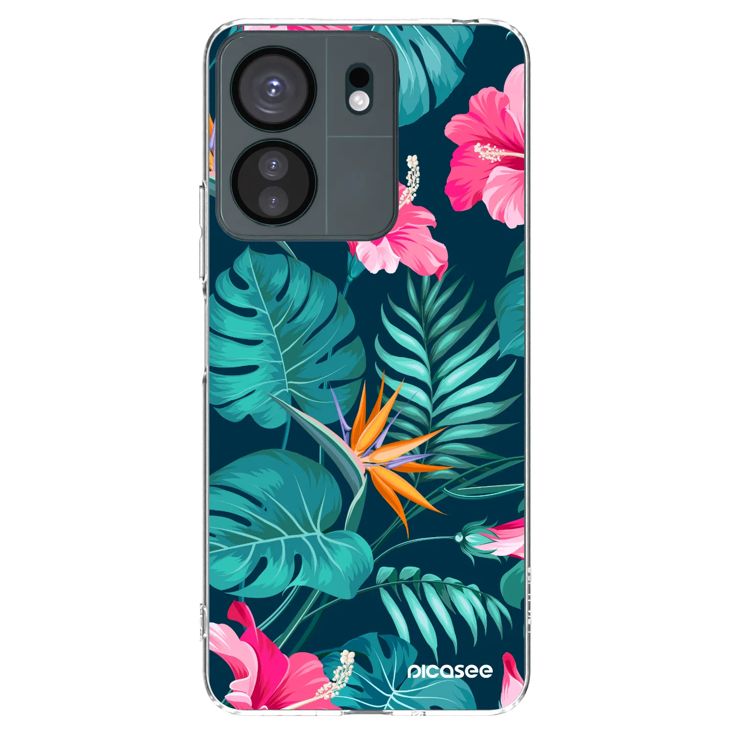 Picasee silikonski prozorni ovitek za Xiaomi Redmi 13C 4G - Pink Monstera