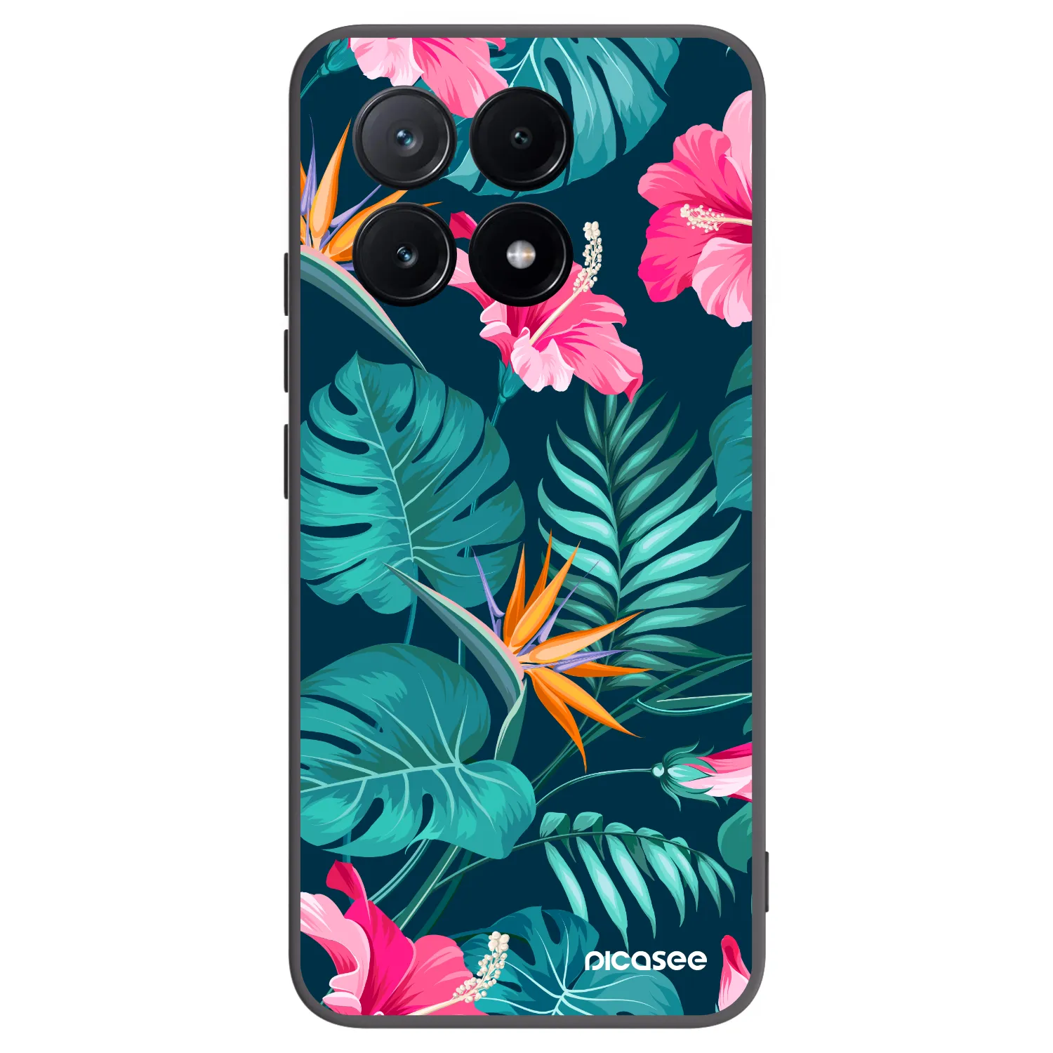 Picasee silikonski črni ovitek za Xiaomi Poco X6 Pro - Pink Monstera