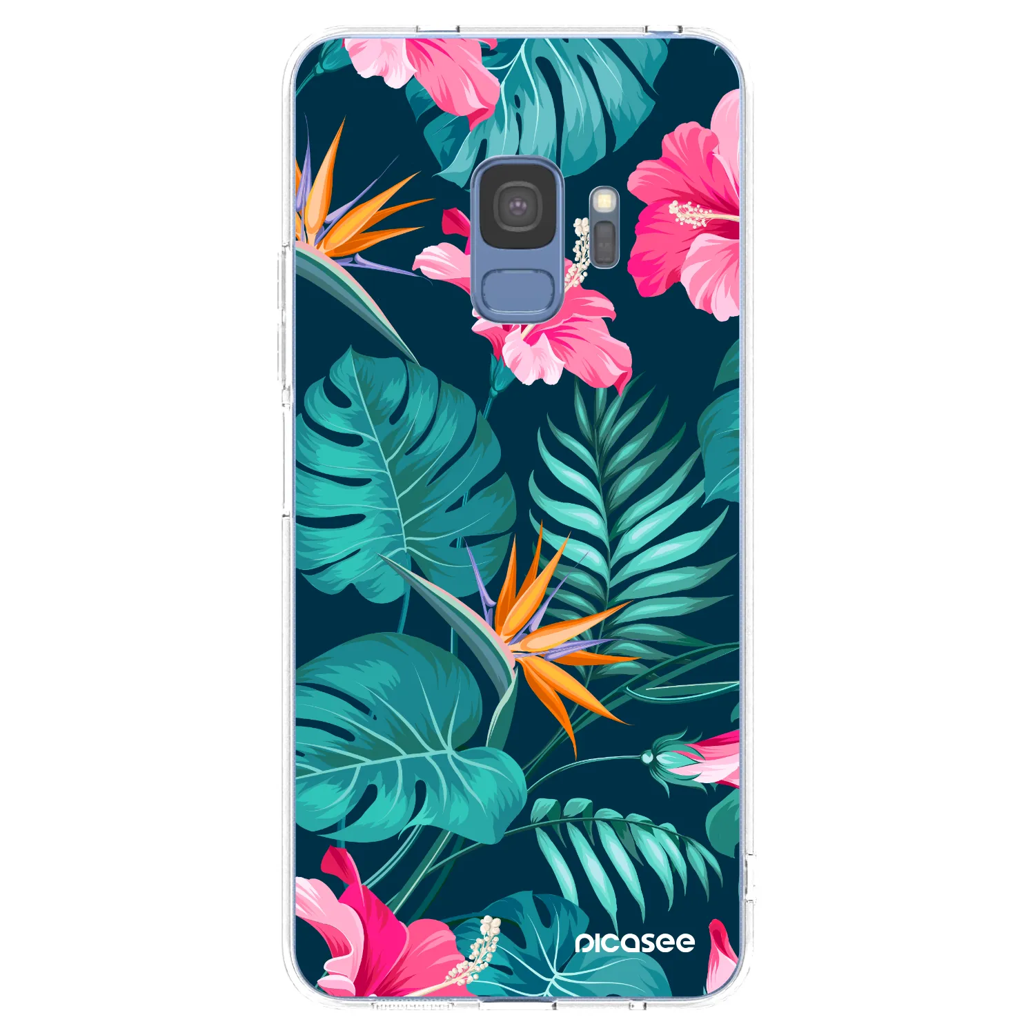 Picasee silikonski prozorni ovitek za Samsung Galaxy S9 G960F - Pink Monstera