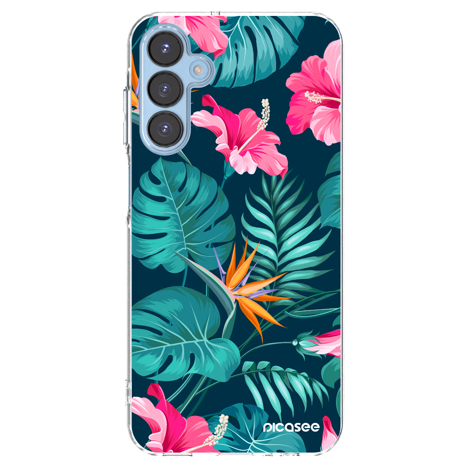 Picasee silikonski prozorni ovitek za Samsung Galaxy A15 A156B 5G - Pink Monstera