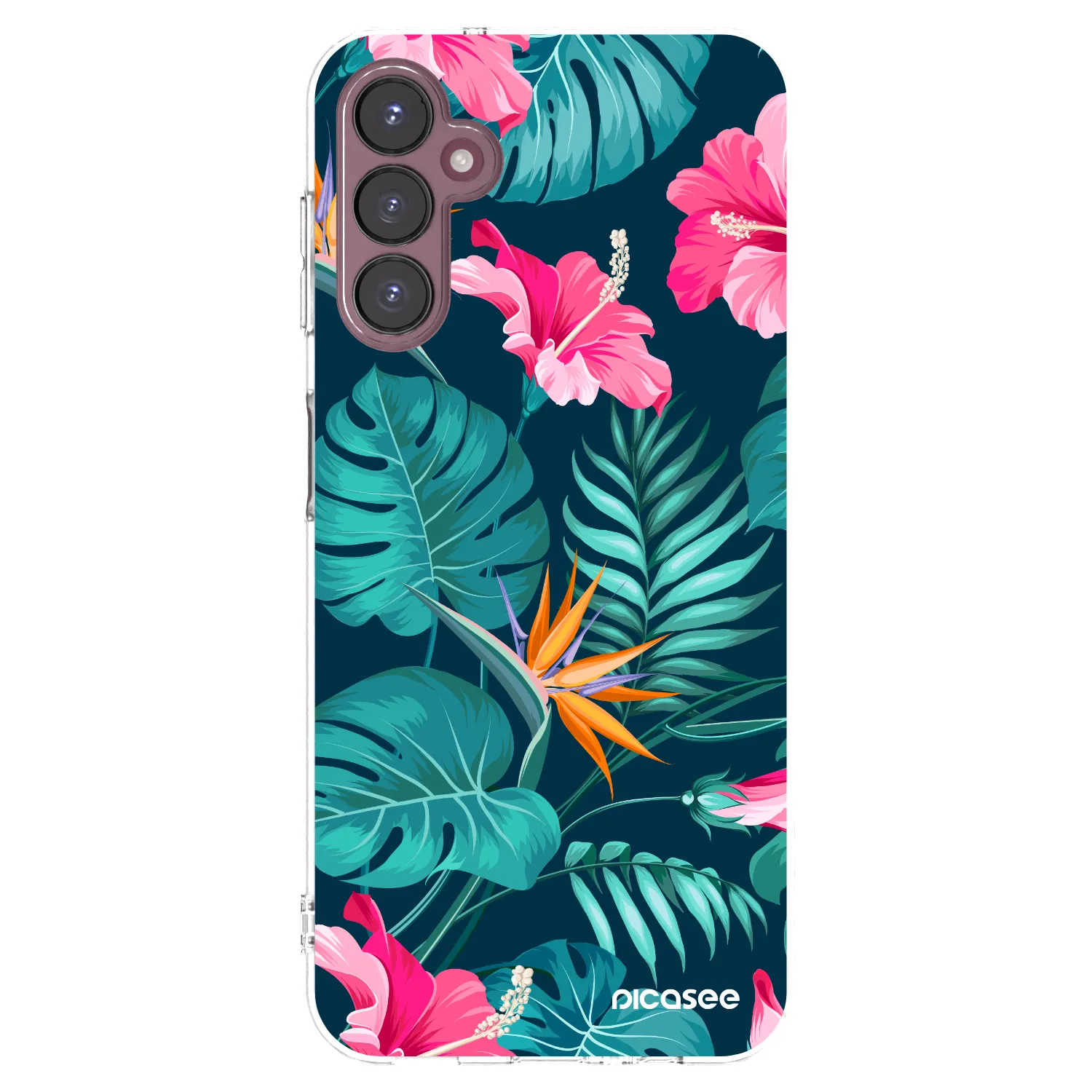Picasee silikonski prozorni ovitek za Samsung Galaxy A05s A057G - Pink Monstera