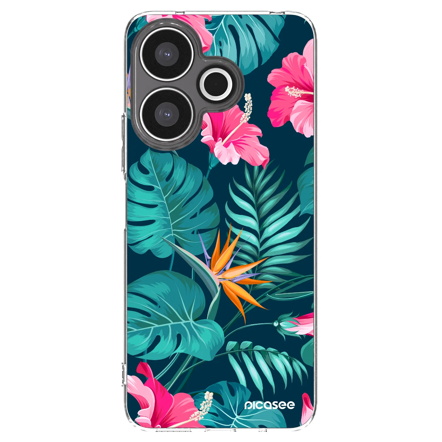 Picasee silikonski prozorni ovitek za Xiaomi Redmi 13 4G - Pink Monstera