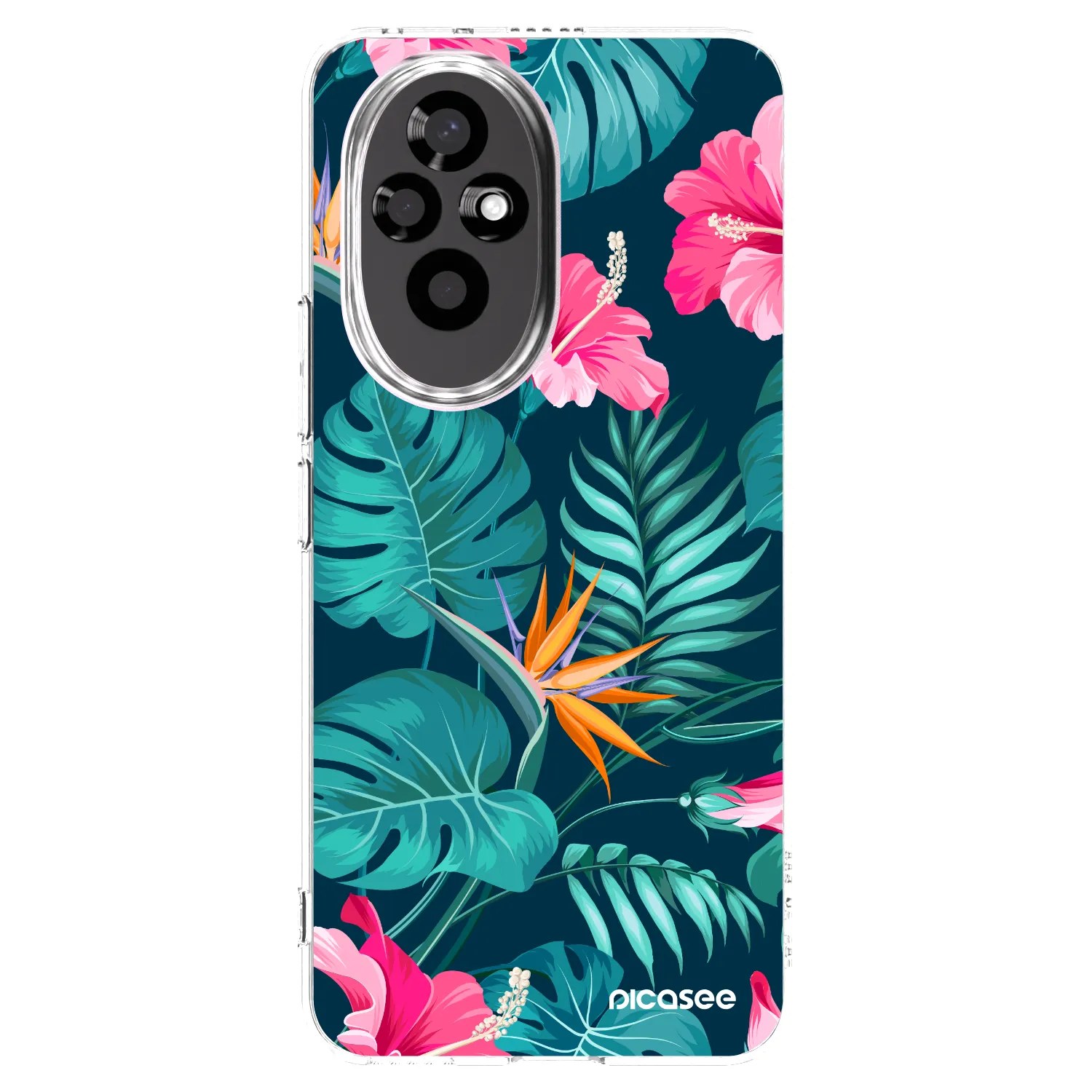 Picasee silikonski prozorni ovitek za Honor 200 5G - Pink Monstera