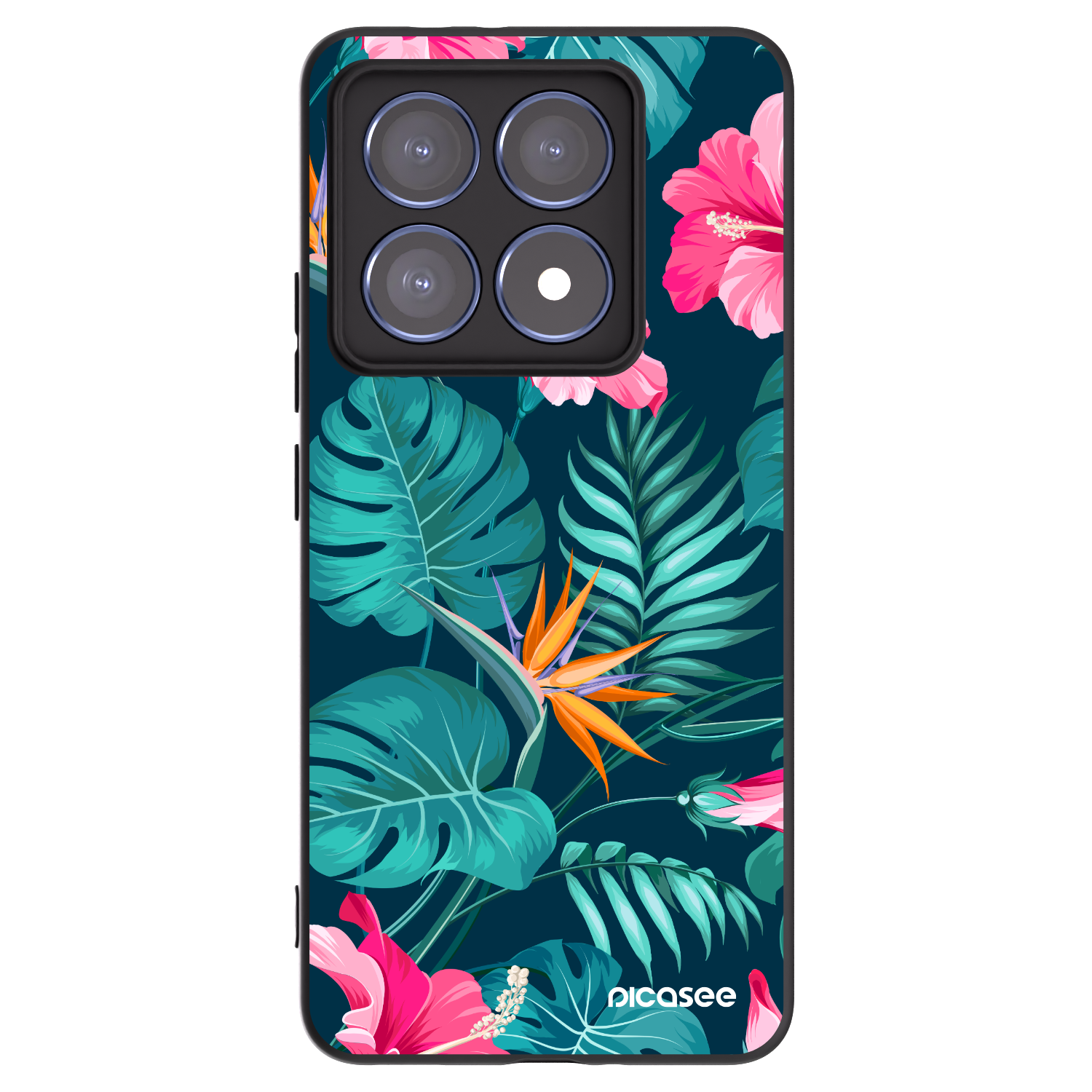 Picasee silikonski črni ovitek za Xiaomi 14T Pro - Pink Monstera
