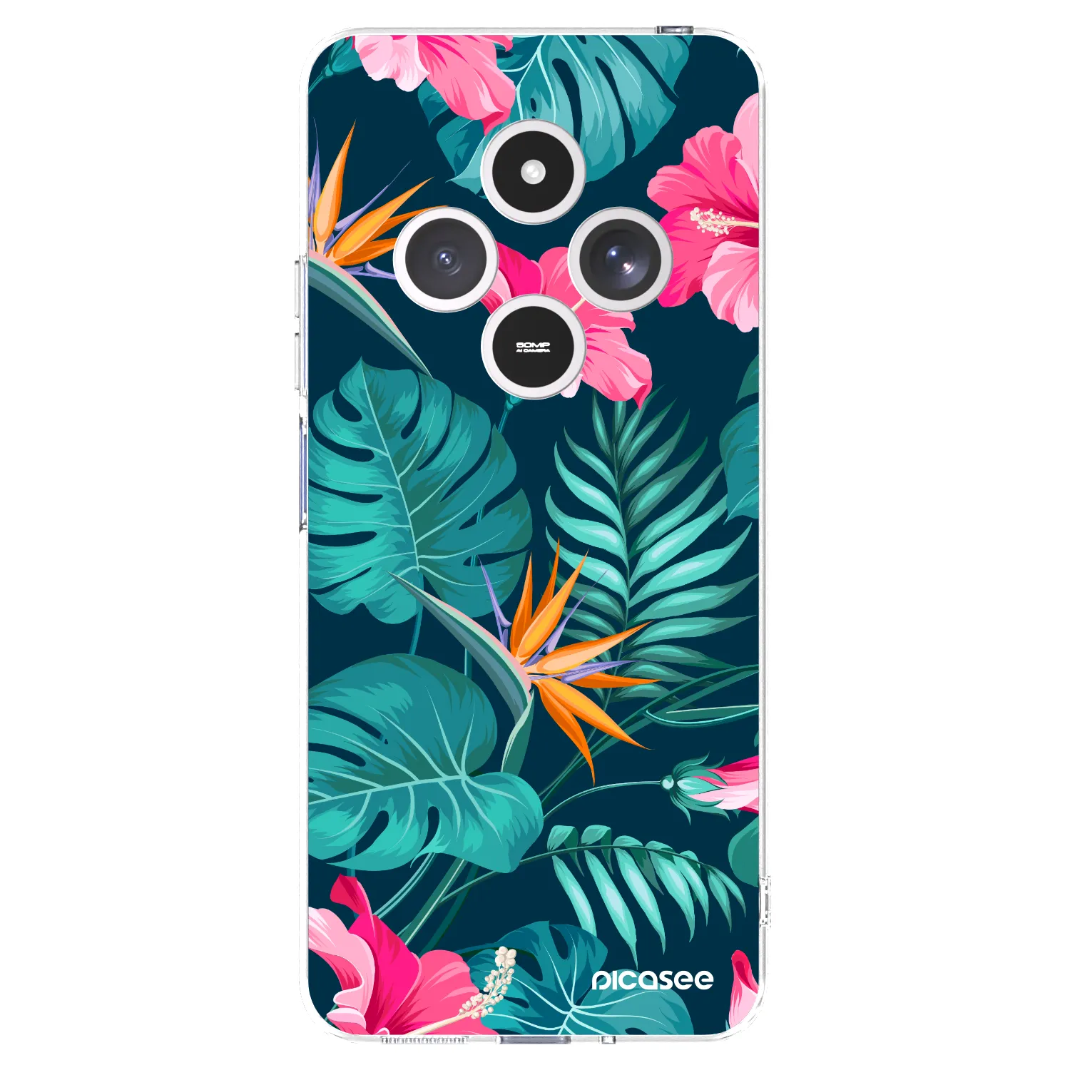 Picasee silikonski prozorni ovitek za Xiaomi Redmi 14C - Pink Monstera