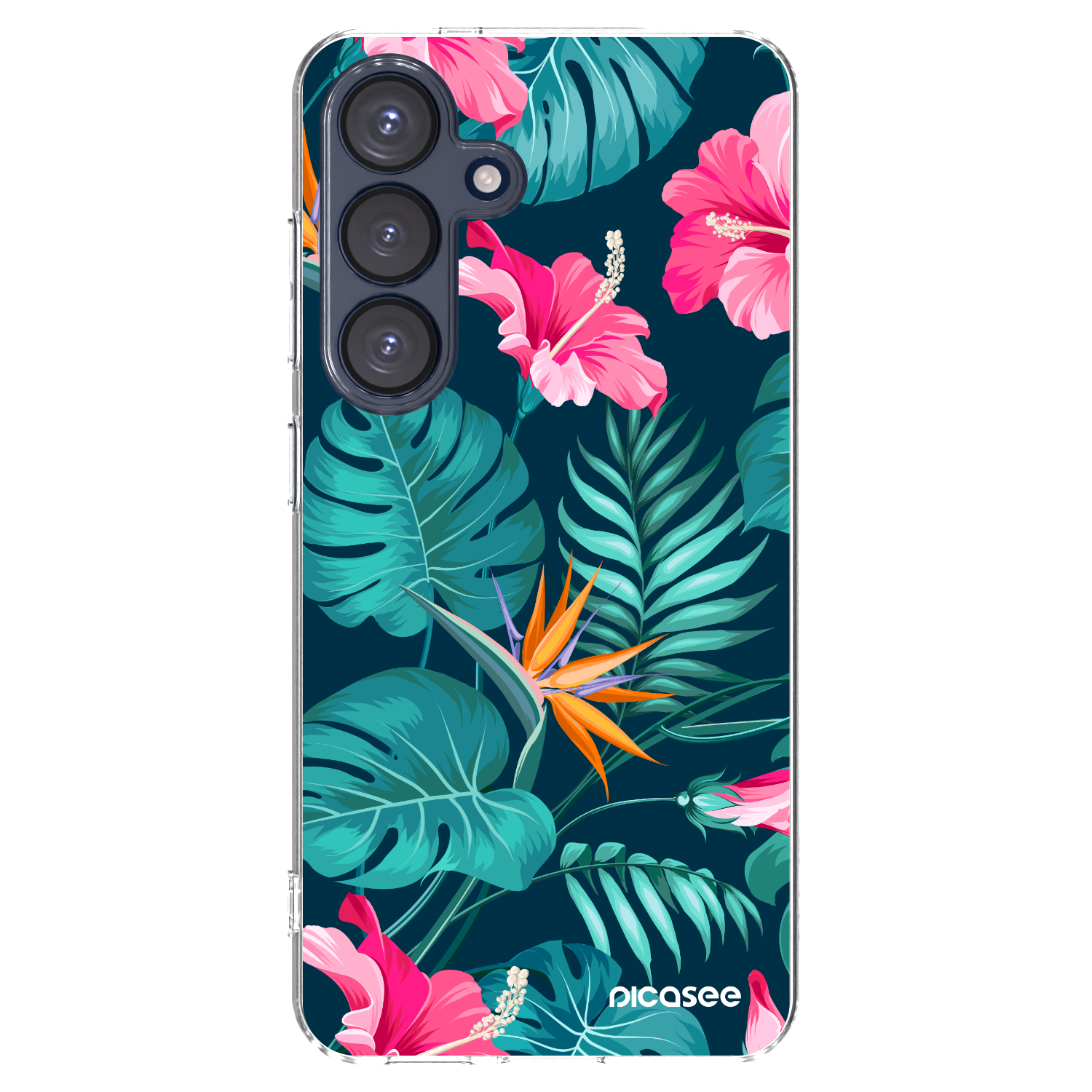 Picasee silikonski prozorni ovitek za Samsung Galaxy S25 5G - Pink Monstera
