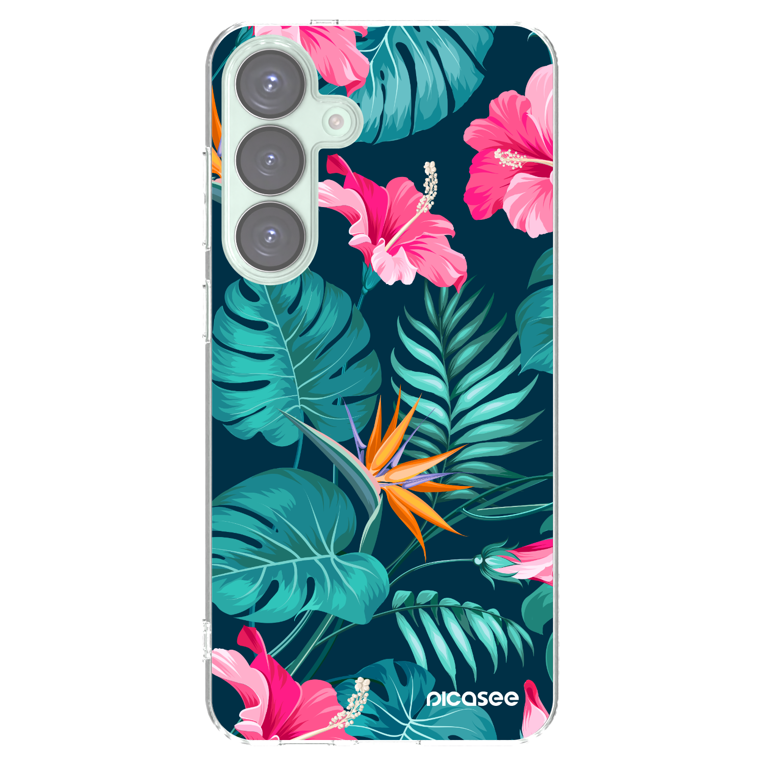 Picasee silikonski prozorni ovitek za Samsung Galaxy S25+ 5G - Pink Monstera
