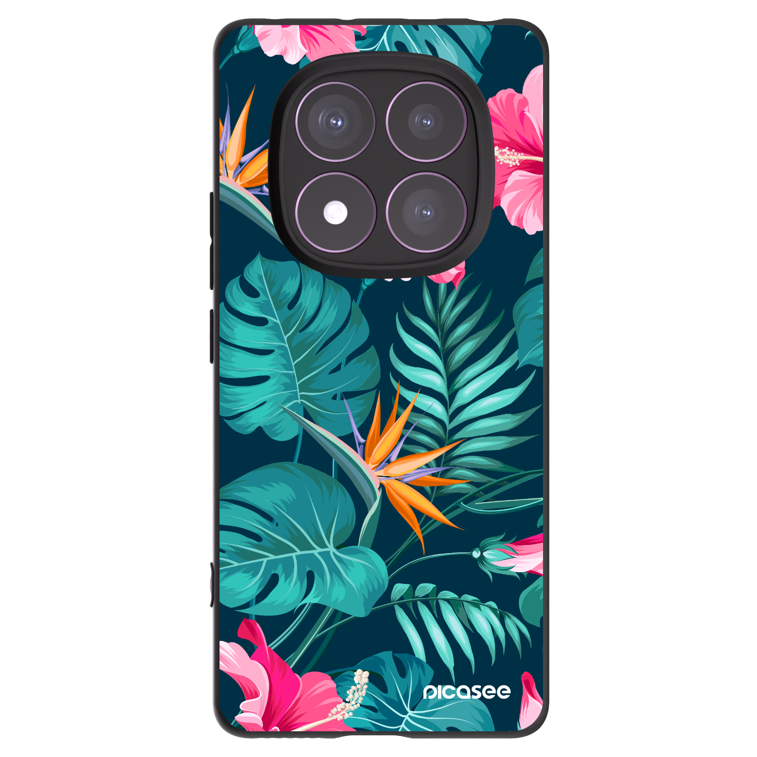 Picasee silikonski črni ovitek za Xiaomi Redmi Note 14 Pro 4G - Pink Monstera